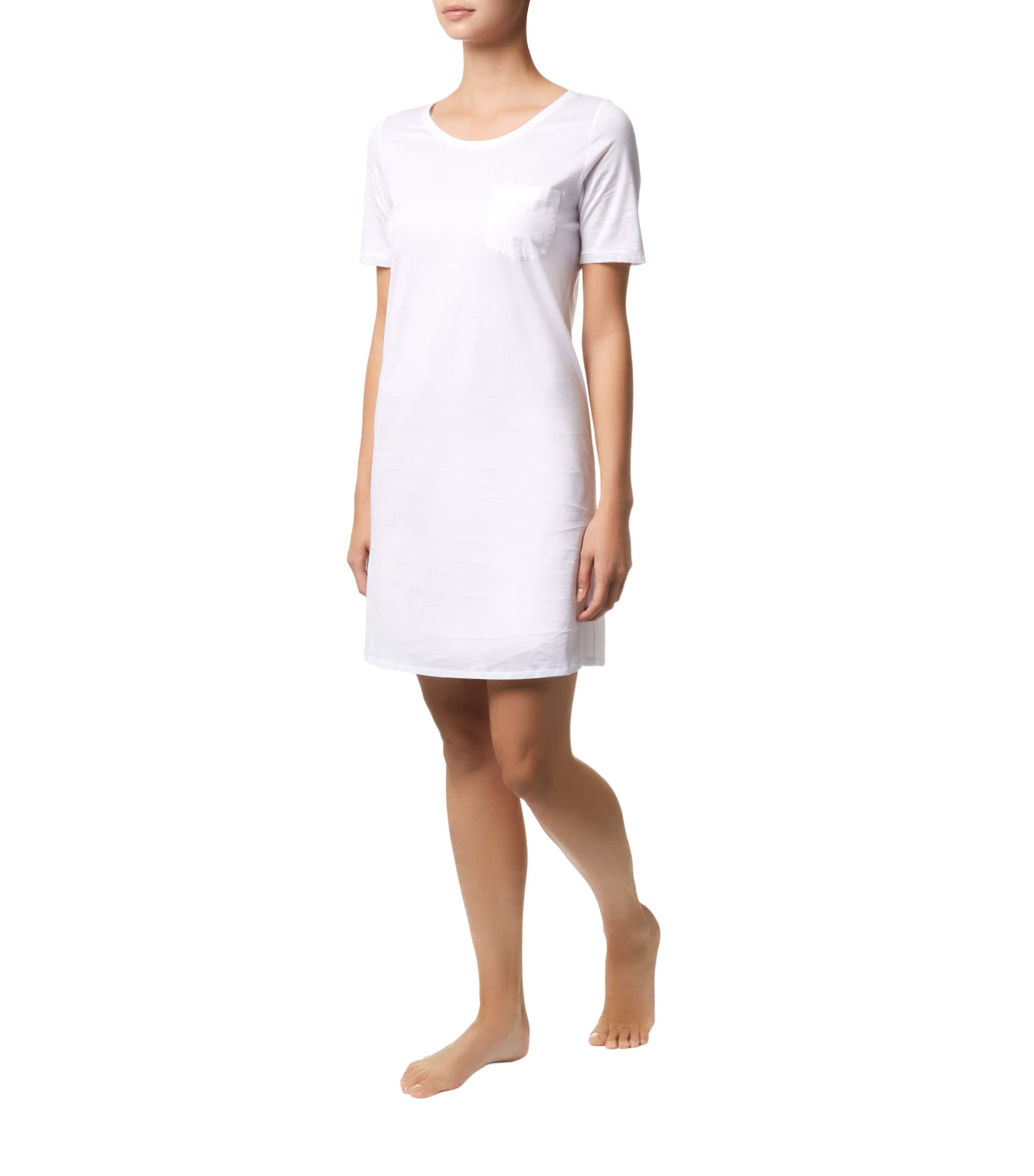 Cotton Deluxe Short Sleeve Nightdress WHITE Image 2