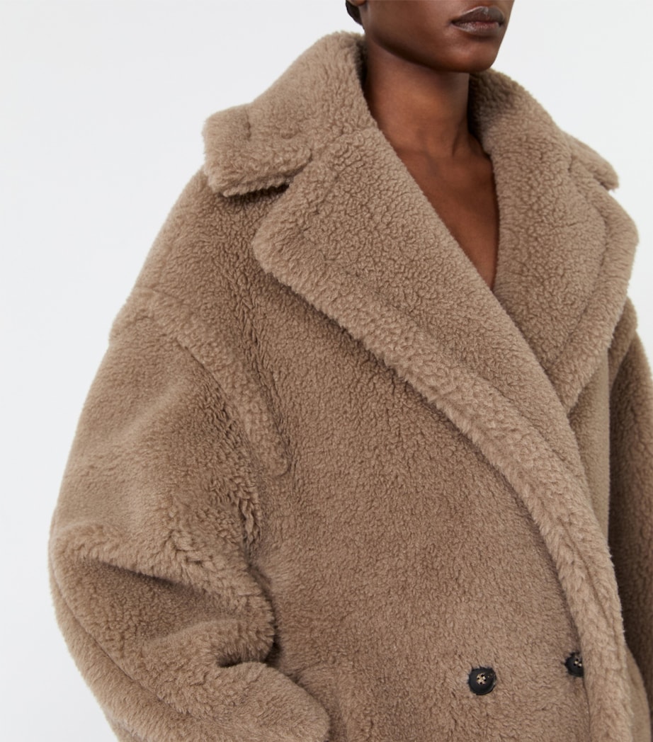 Max Mara Womens Cashmere-Silk Teddy Coat Sand Image 5