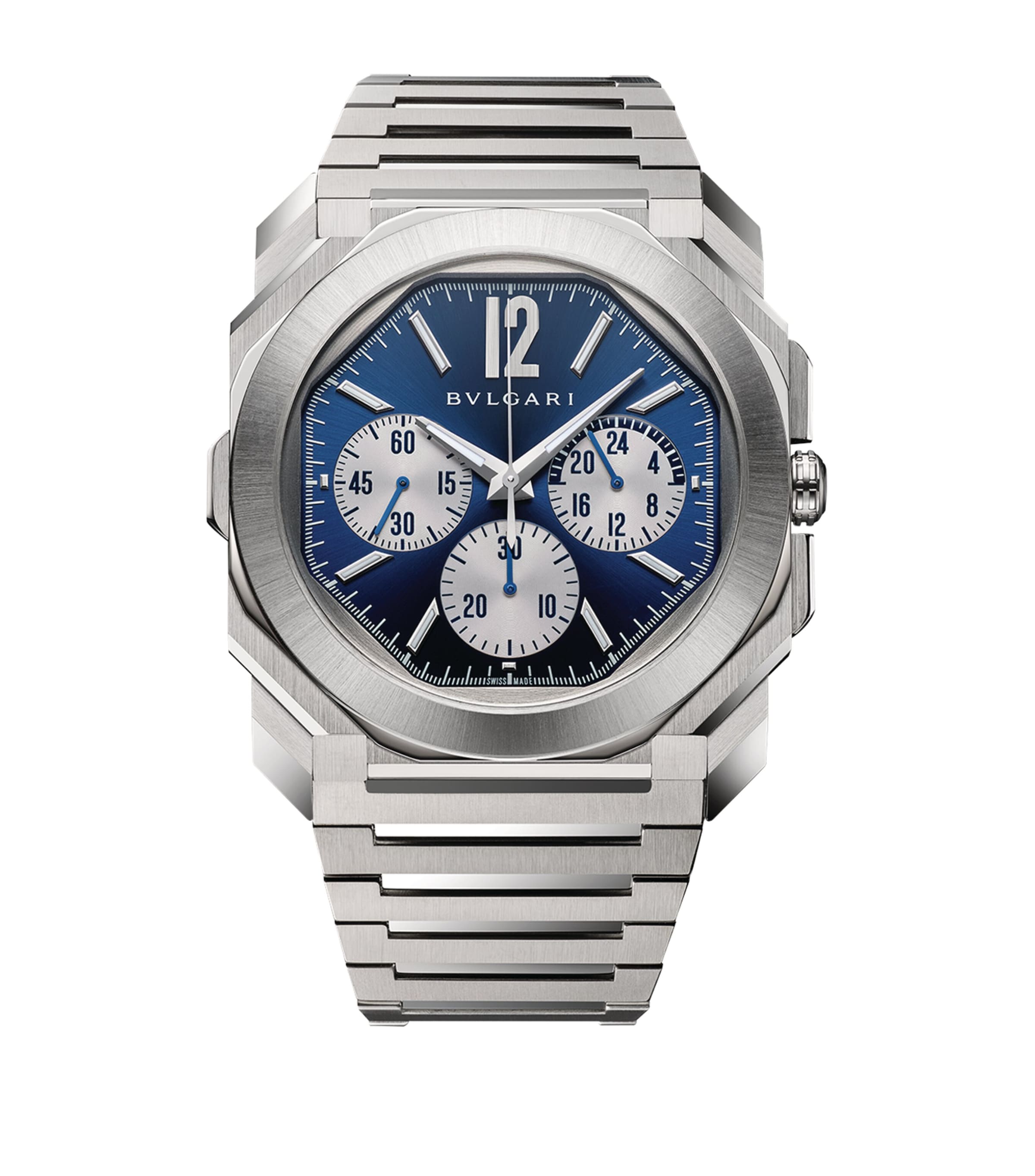 Stainless Steel Octo Finissimo Chronograph GMT Watch 43mm BLUE Image 1