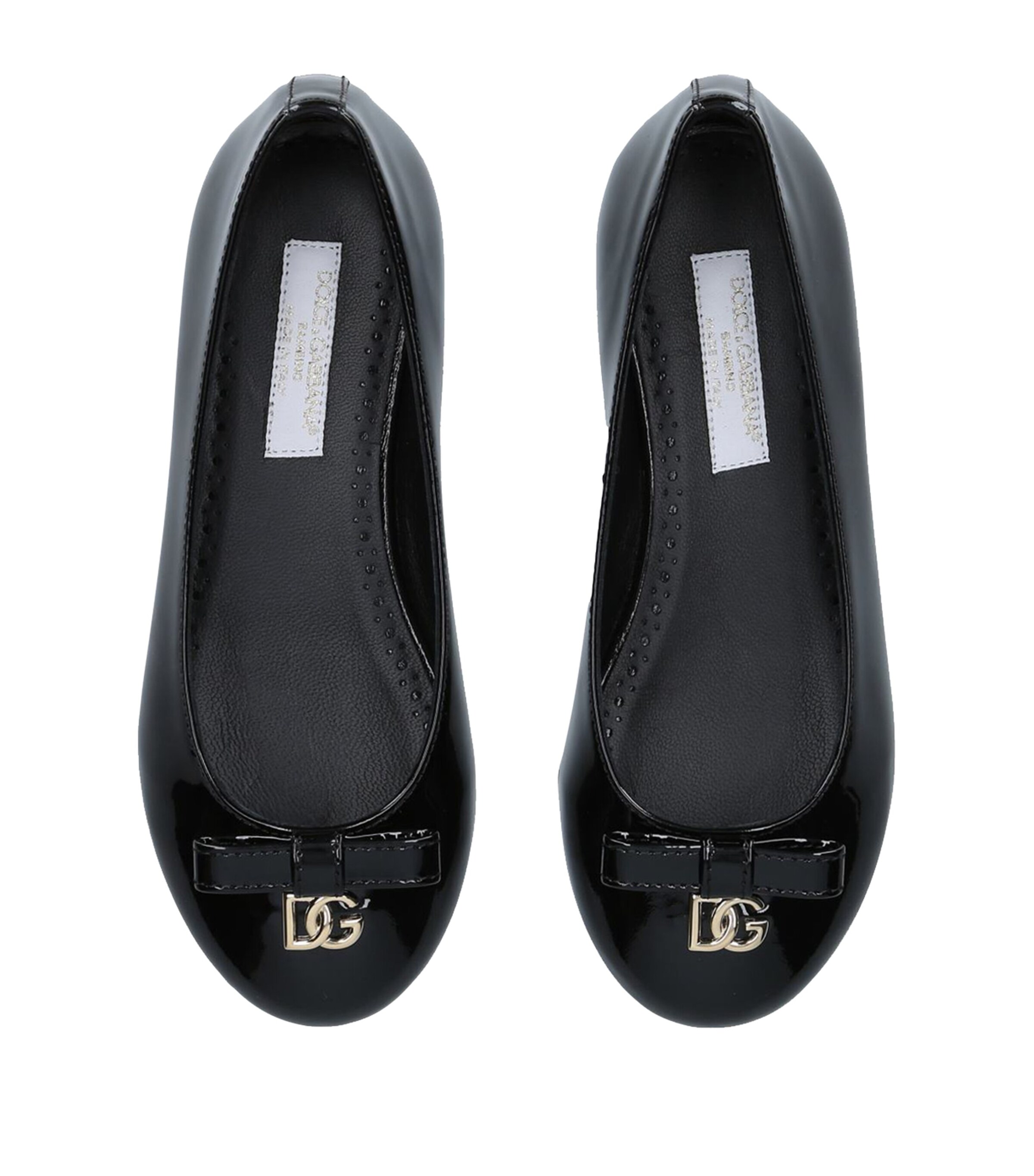 Dolce&Gabbana Kids Leather Vernice Ballet Flats Black Image 4