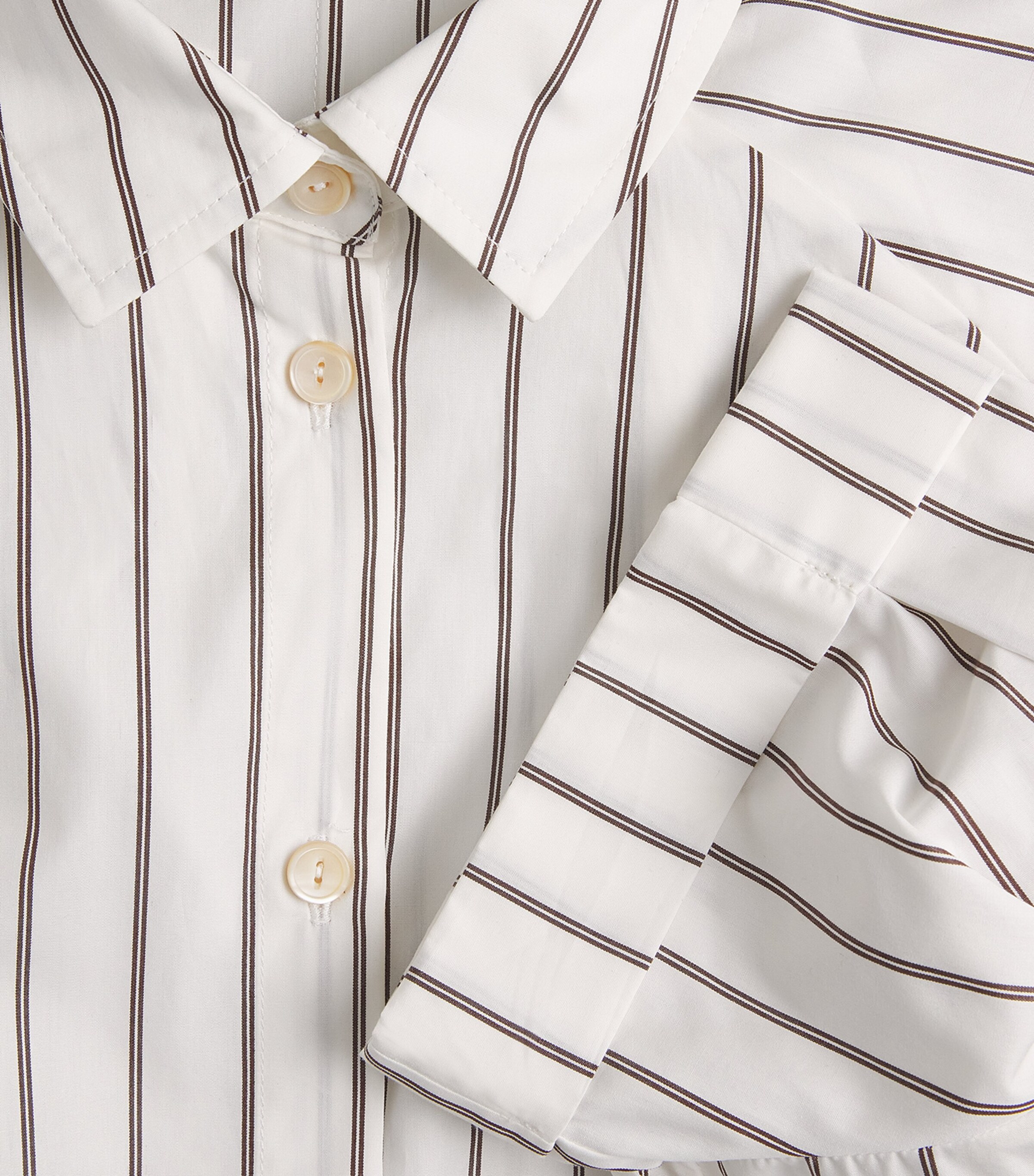 Palmer//Harding Womens Cotton Stripe Vessel Shirt Brown Cttn Dbl Strip Image 6