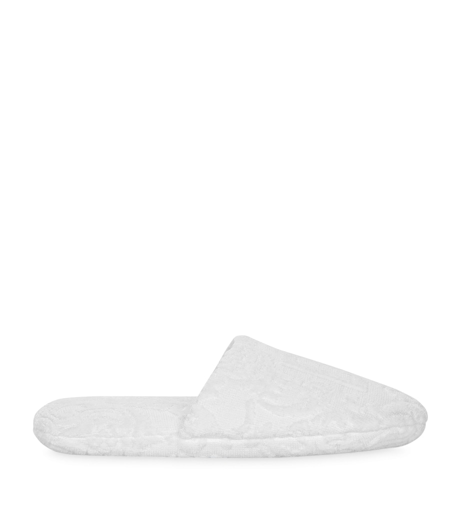 Dolce&Gabbana Casa Terry Cotton DG Slippers Bianco Image 1