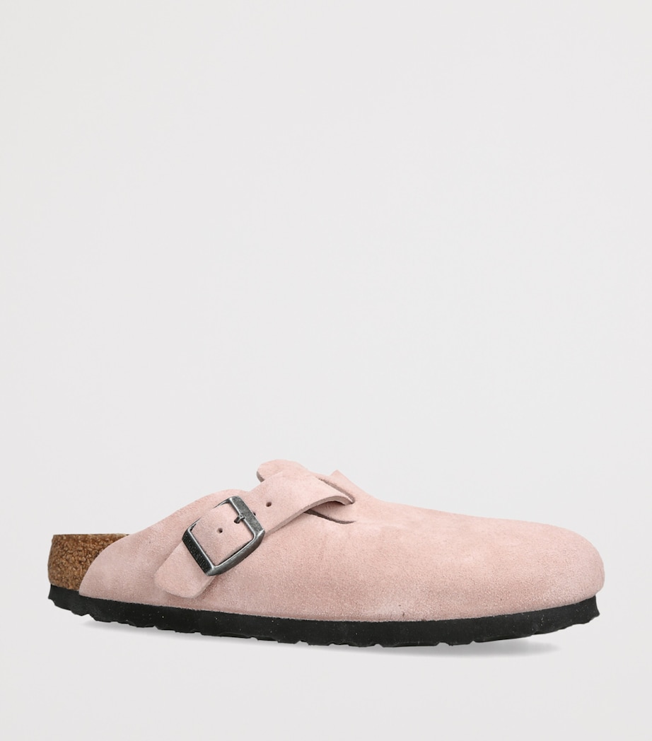 Birkenstock Suede Boston Clogs Pink Image 3