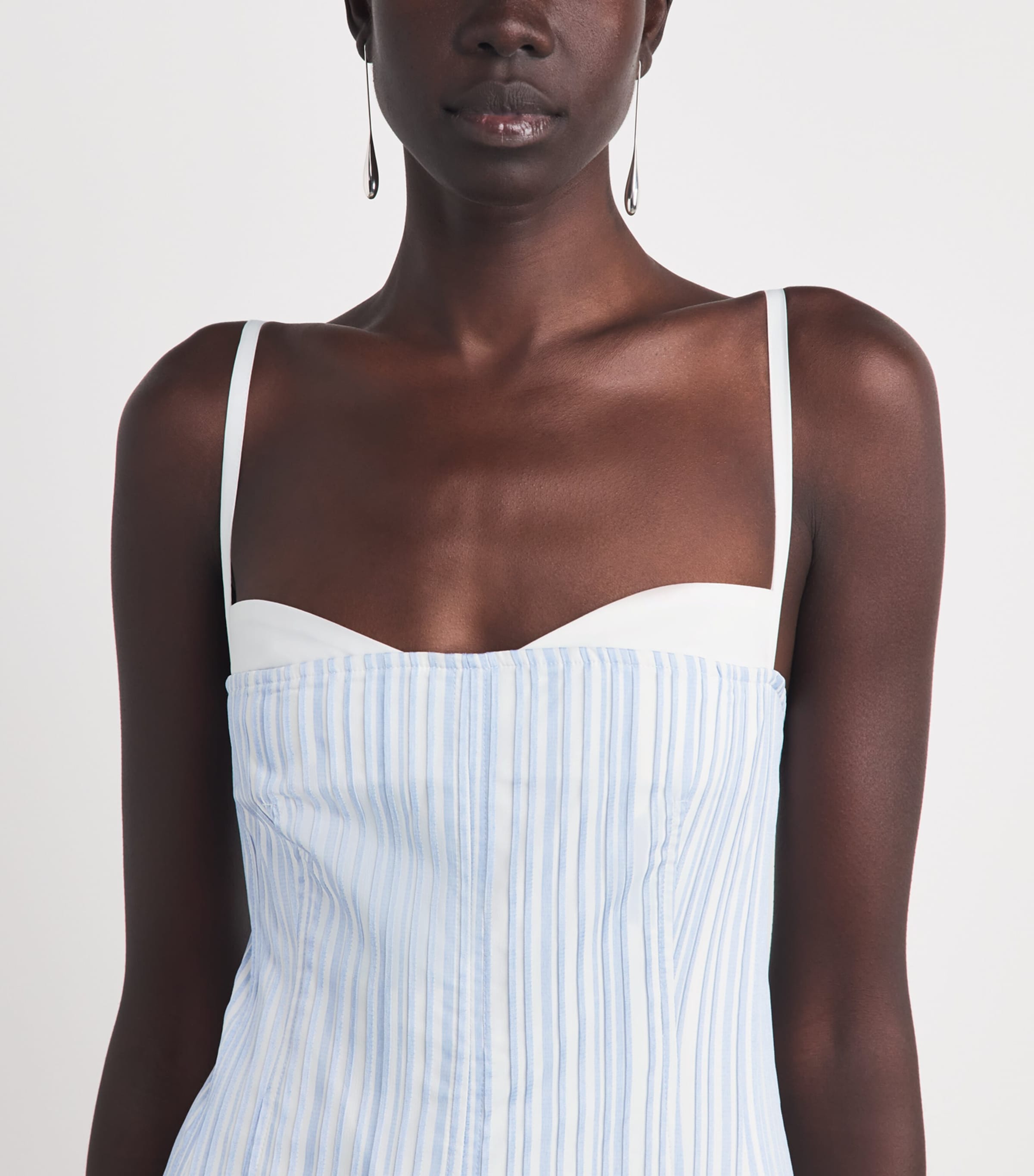 Simkhai Womens Quinlin Bustier Midi Dress Blue Stripe Image 3