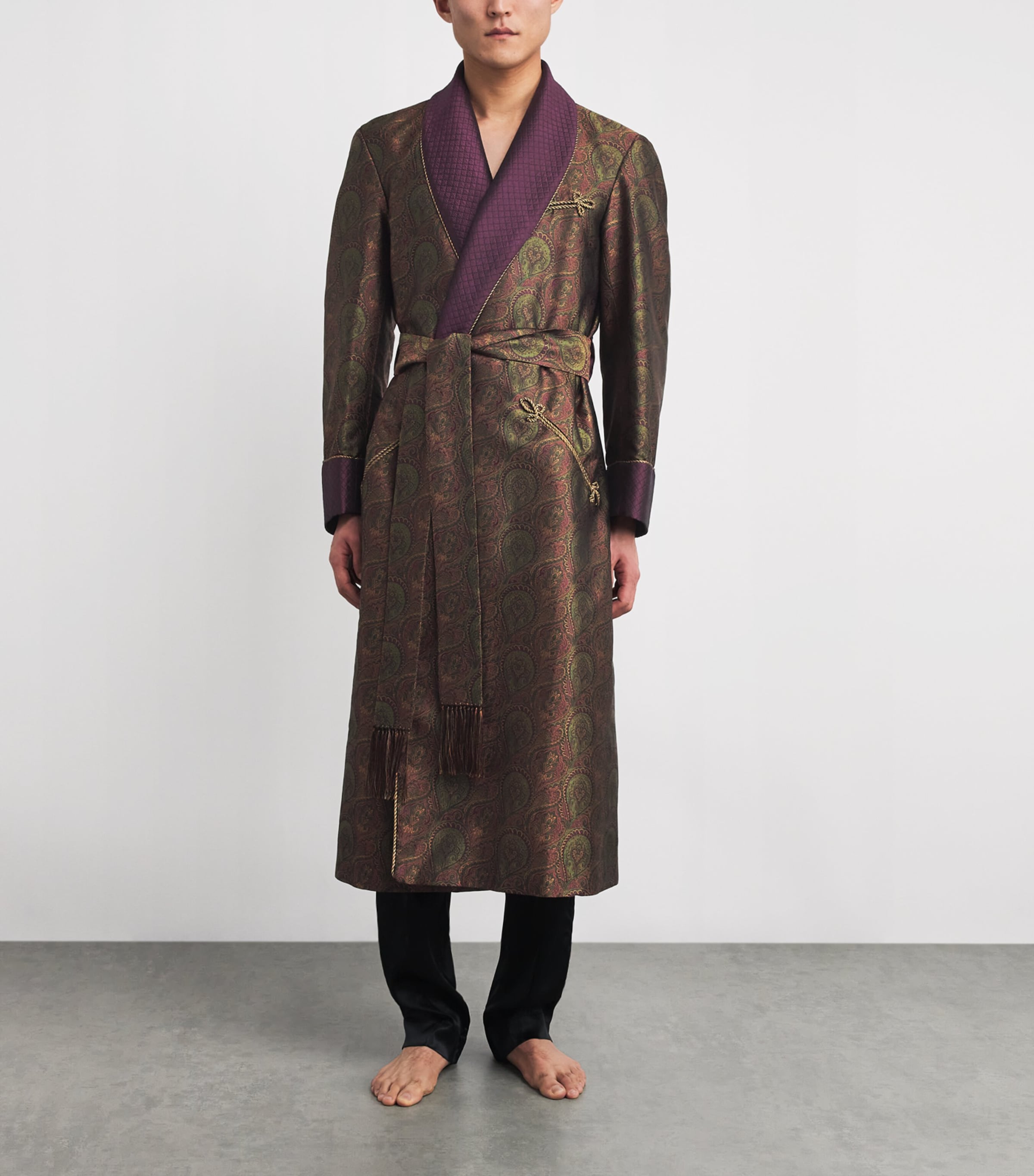 Silk Paisley Print Dressing Gown MULTI Image 2