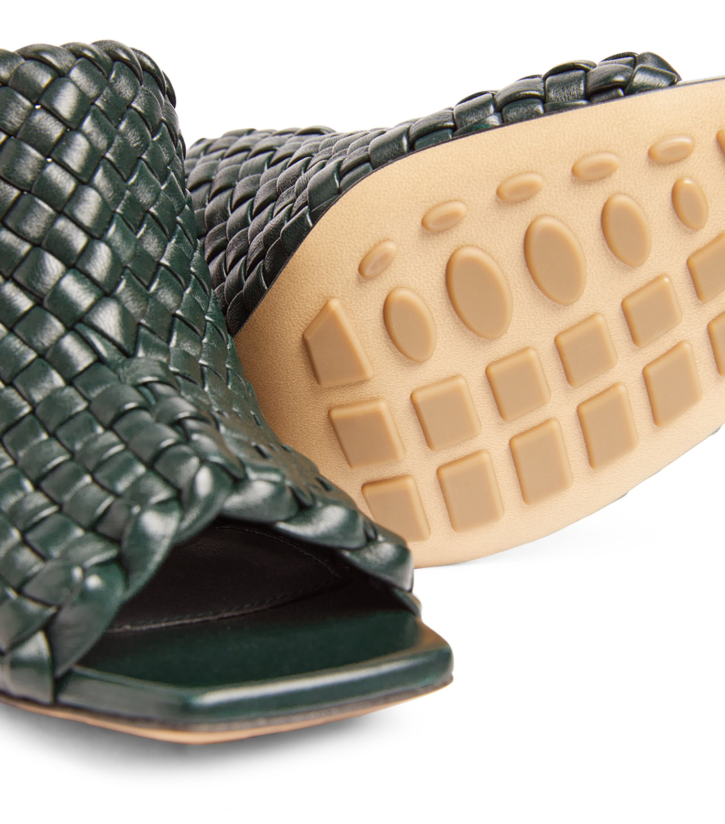 Woven Leather Knot Mules 90 INKWELL Image 7