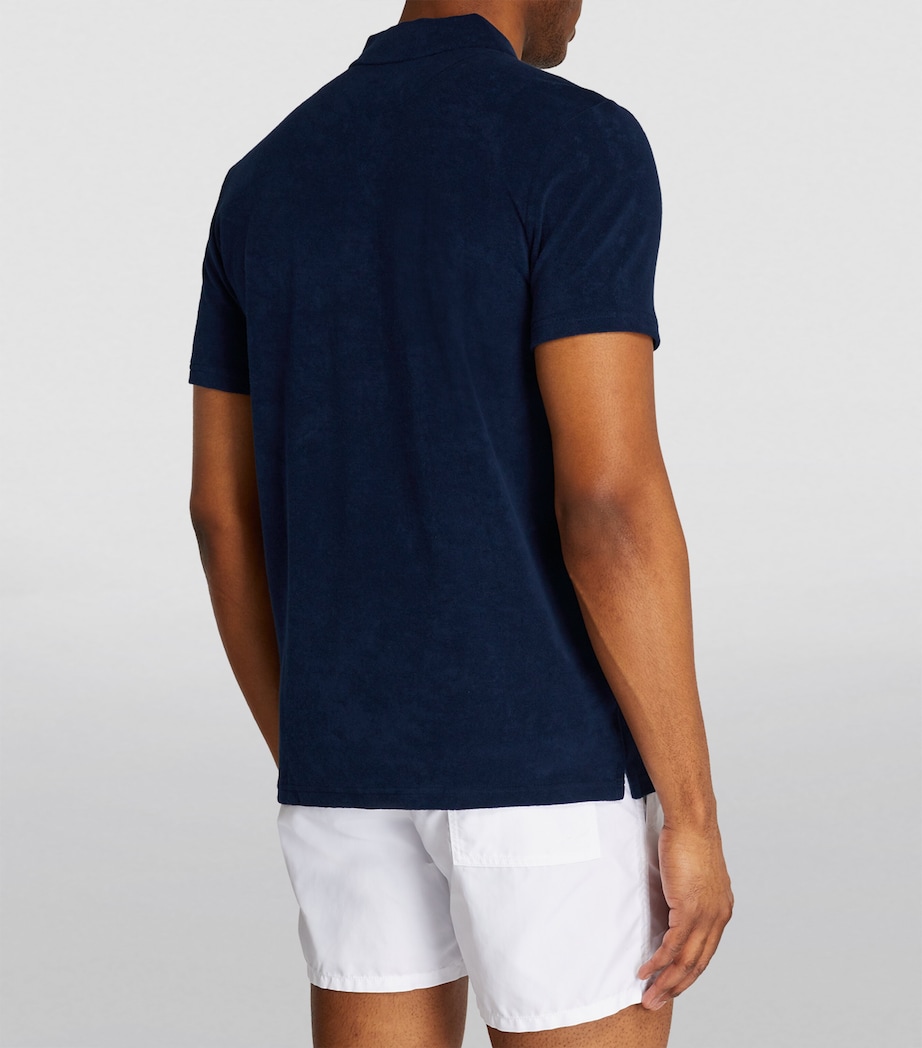 Towelling Polo Shirt 390 BLUE MARINE Image 3