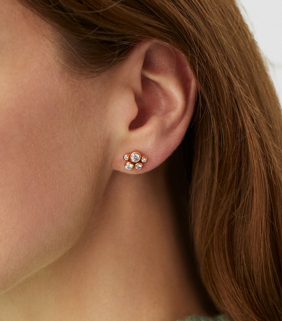 Boodles Rose Gold and Diamond Raindance Stud Earrings Carat Rose Gold Image 2