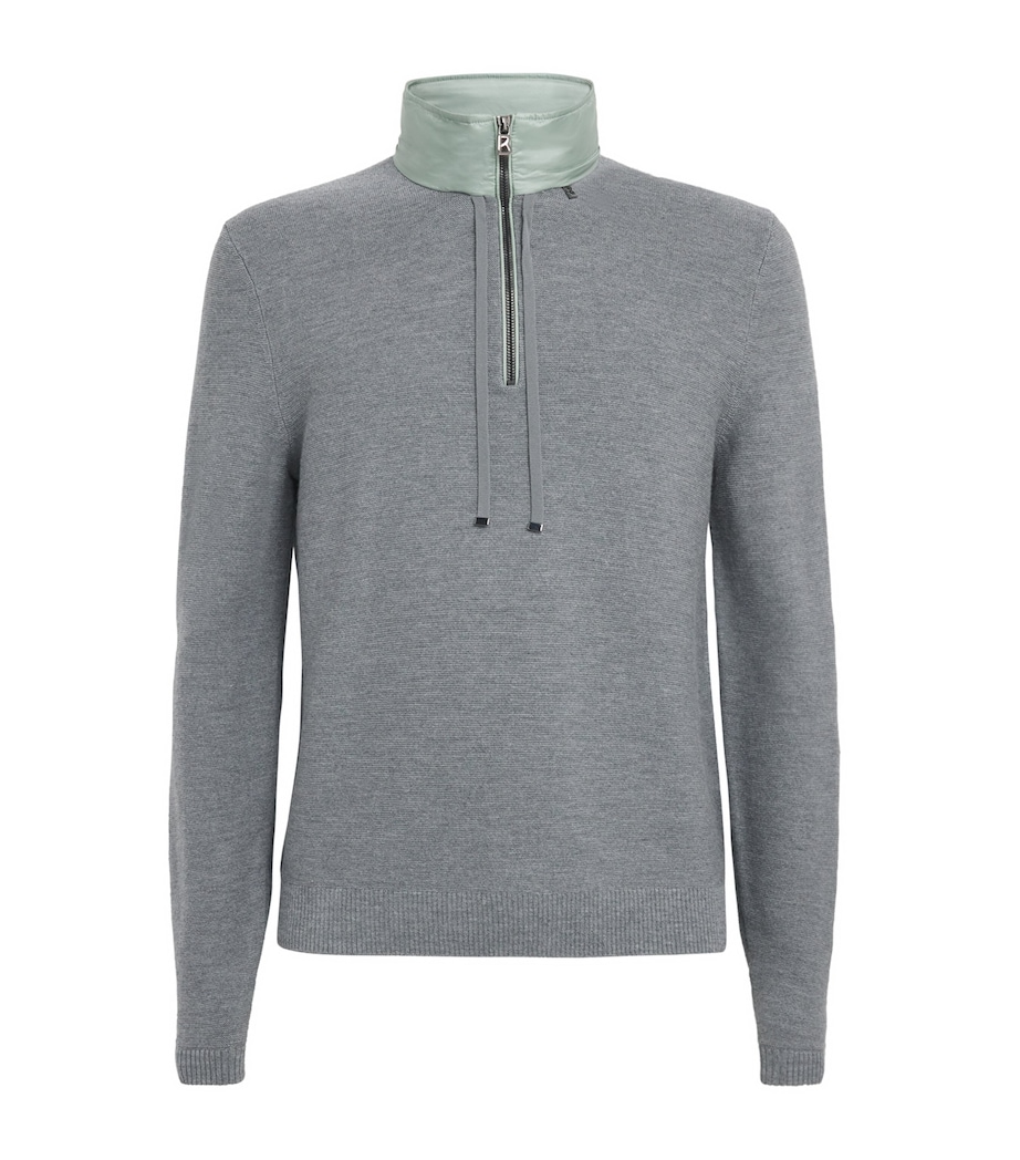 Wool-Blend Phineas Half-Zip Sweater 017 - GREY MELANGE Image 1