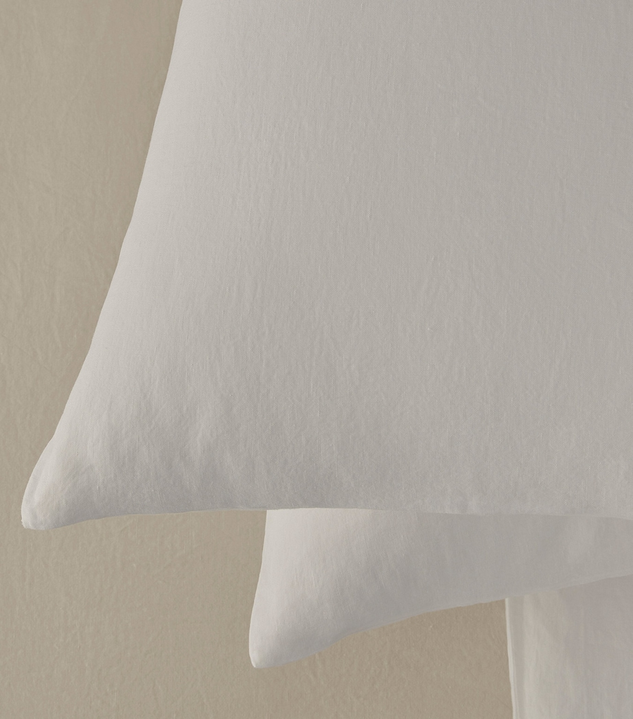 Society Limonta Linen Rem Standard Pillowcase Pair (50cm x 80cm) Bianco Image 2