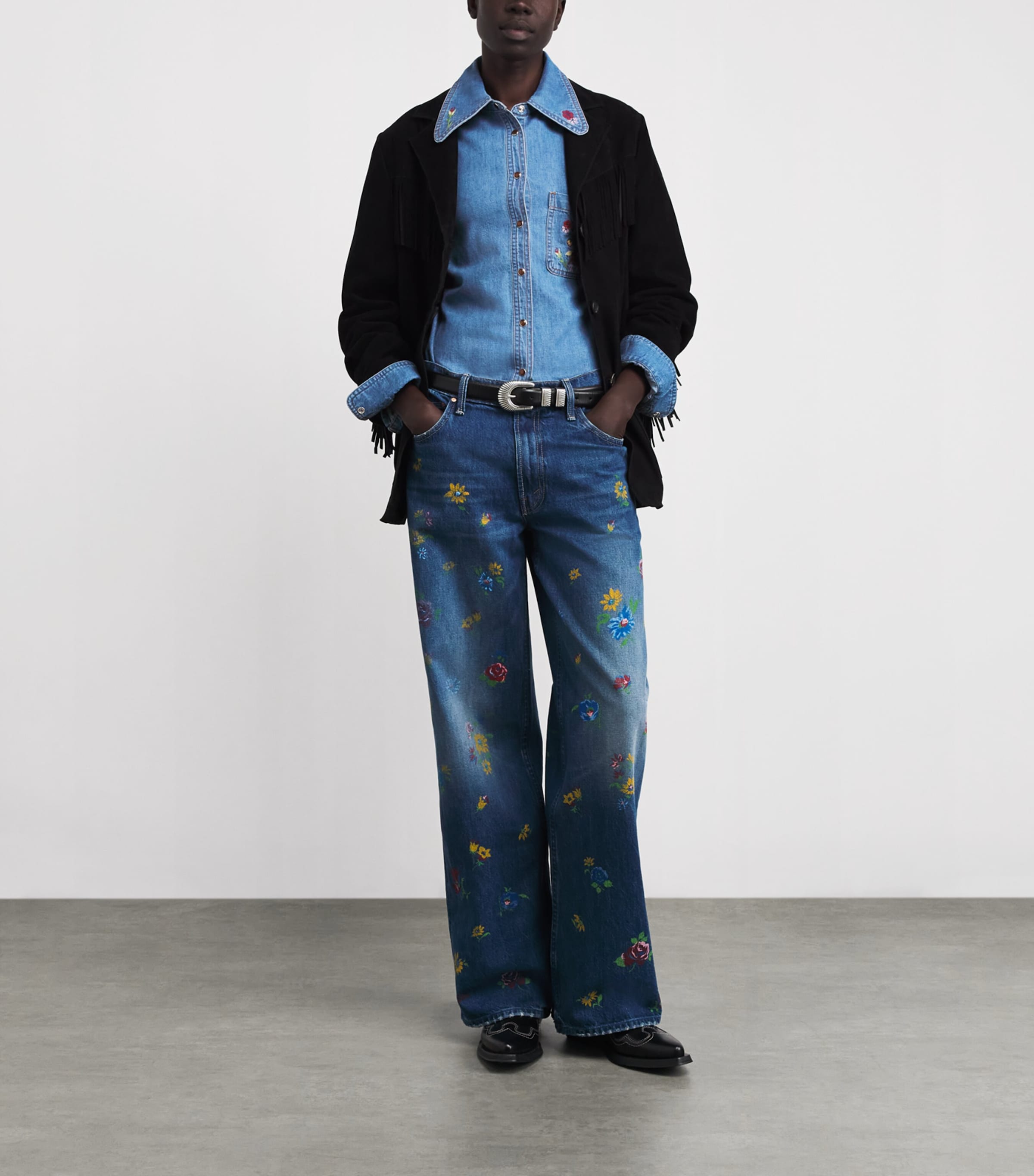 Denim Embroidered Edaline Sadie Shirt SADIE EMB LIGHT VIN Image 2