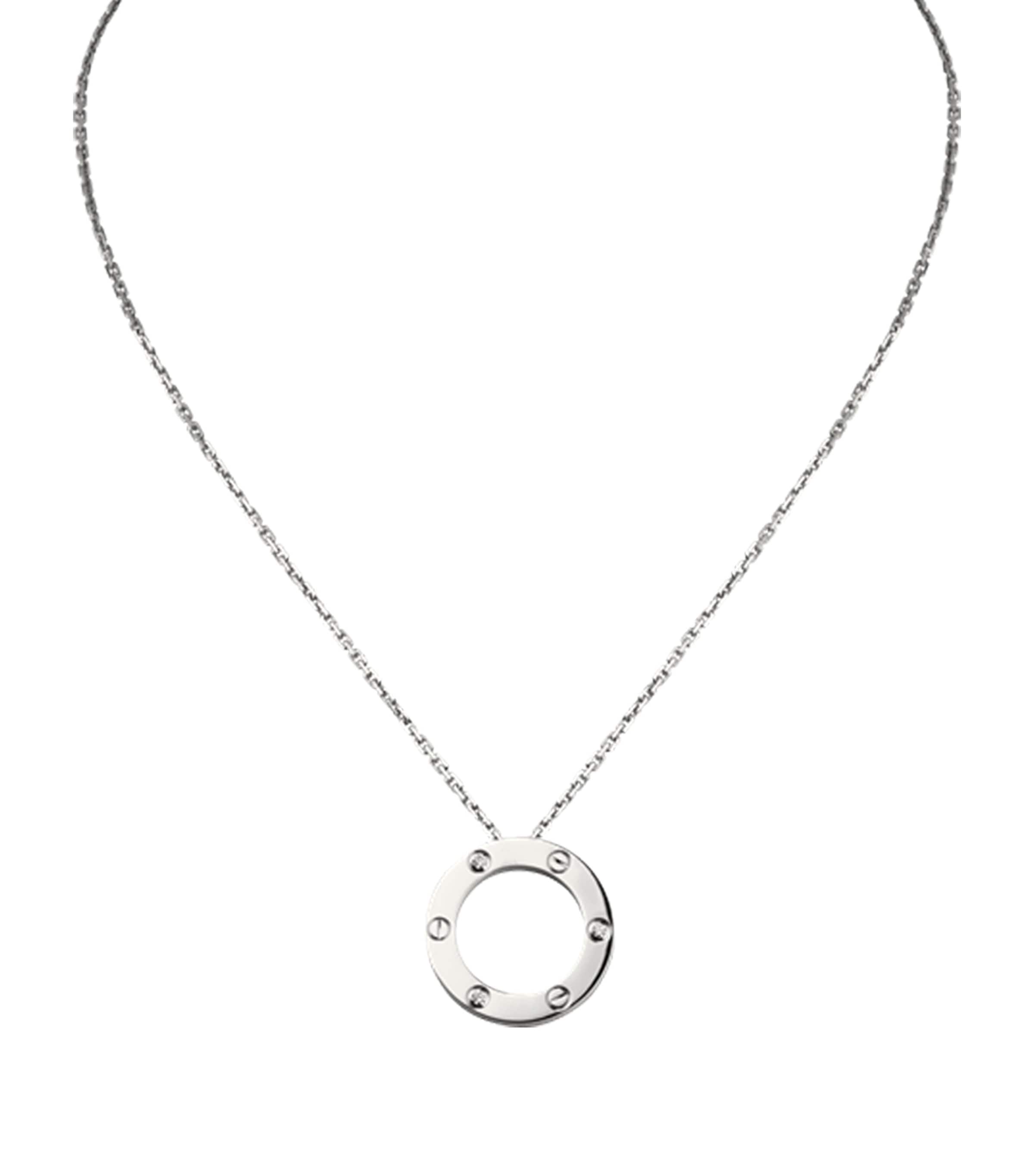 Cartier White Gold and Diamond Love Necklace White Gold Image 2