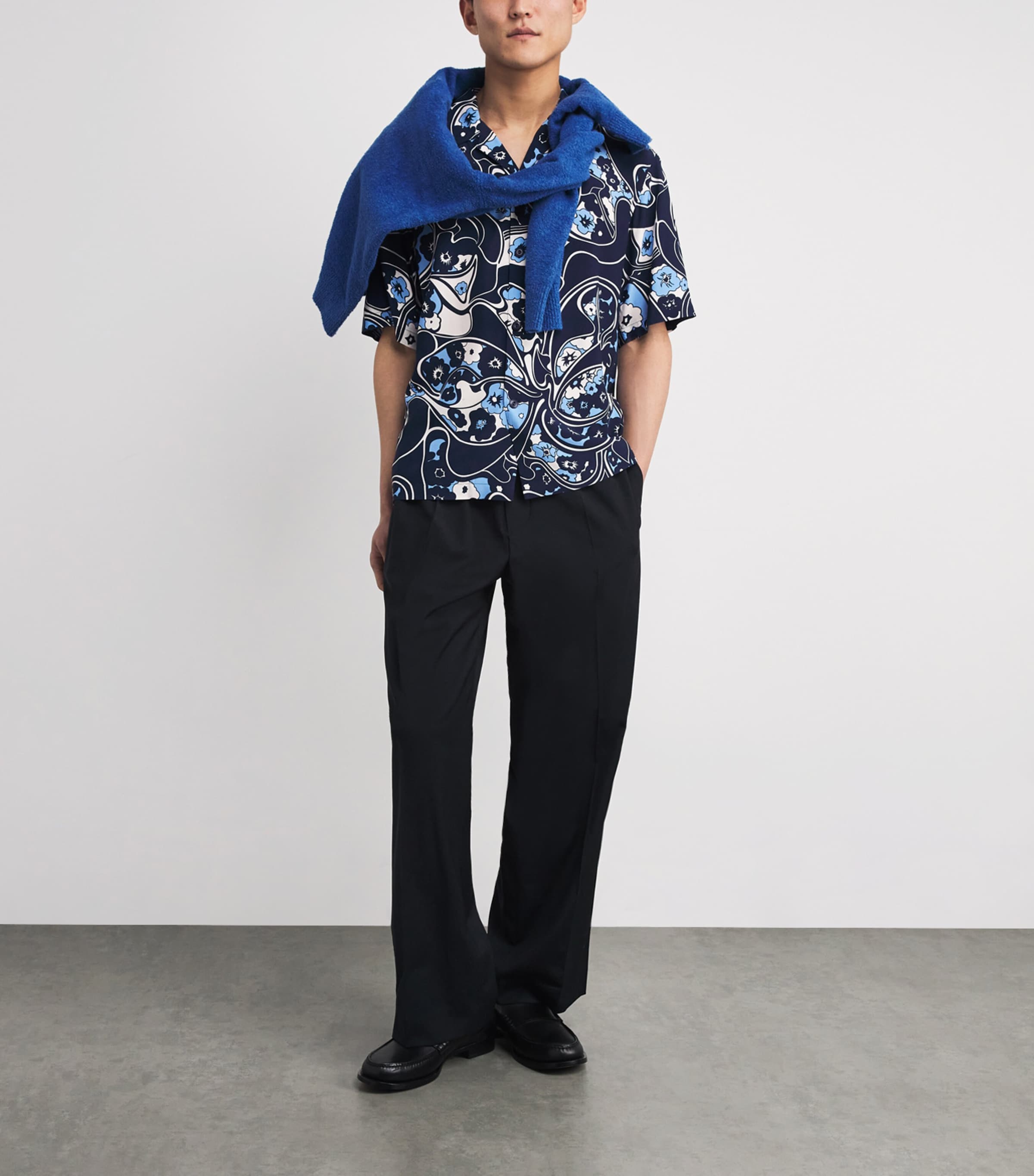 Short-Sleeve Floral Shirt NAVY BLUE Image 2