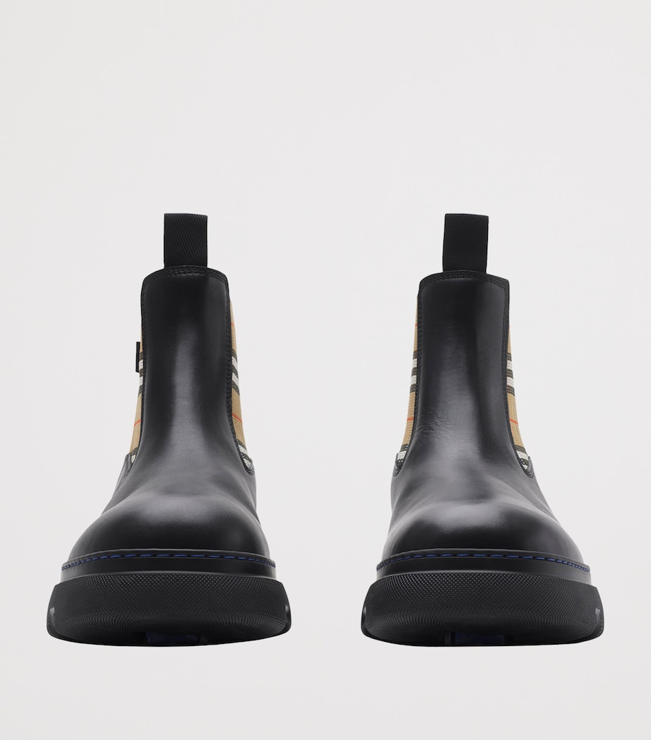Leather Creeper Chelsea Boots BLACK/SAND IP CHECK Image 3