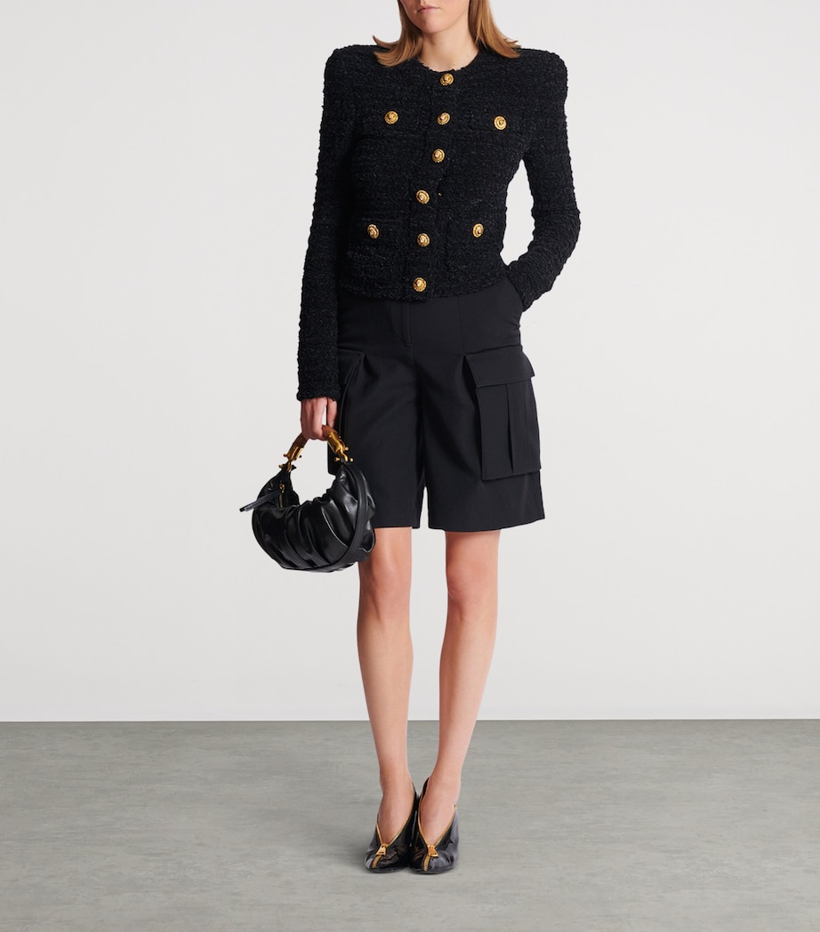 Tweed Button-Up Jacket 0PA NOIR Image 5