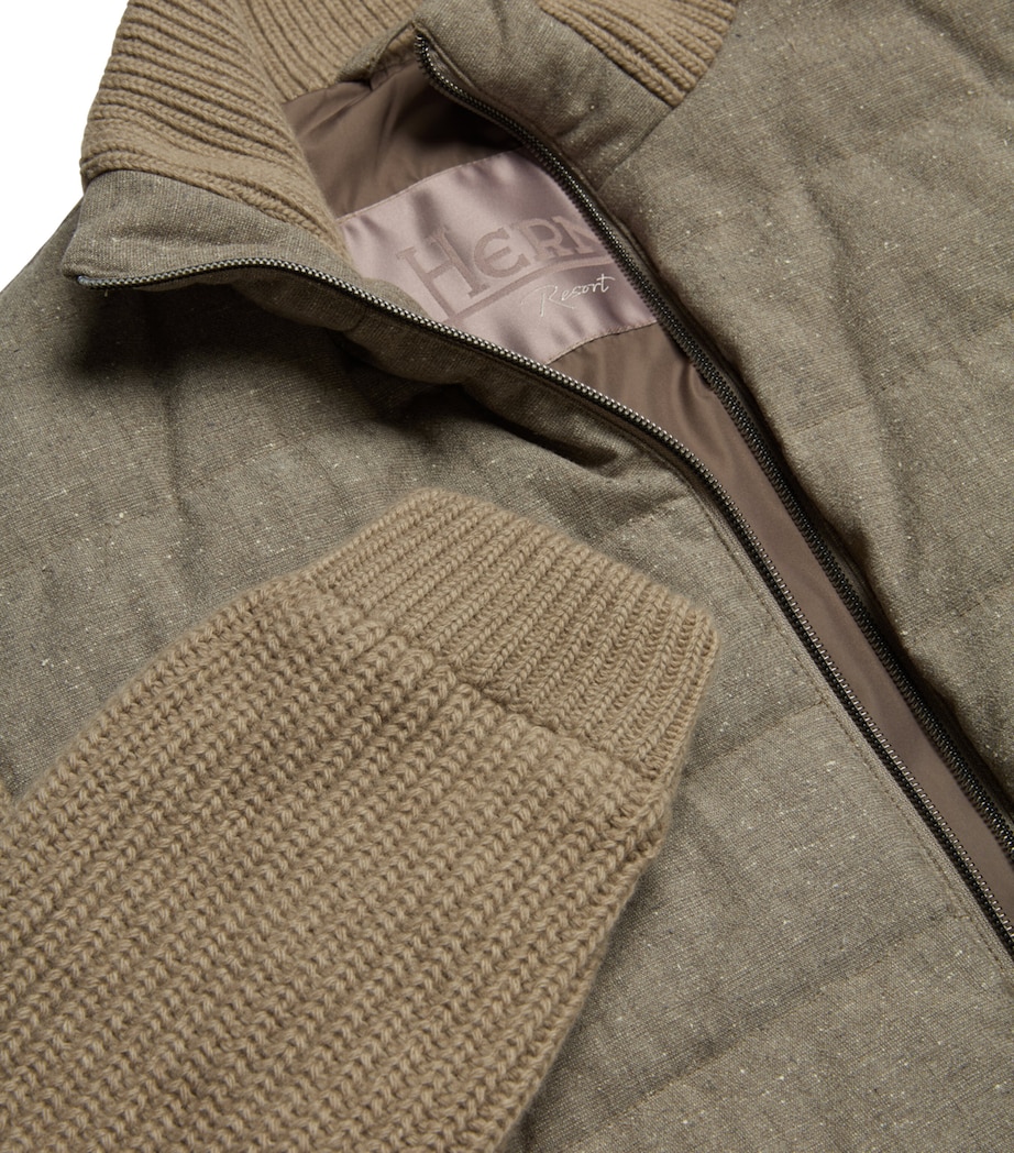 Wool-Blend Padded Bomber Jacket 2600TAUPE Image 2