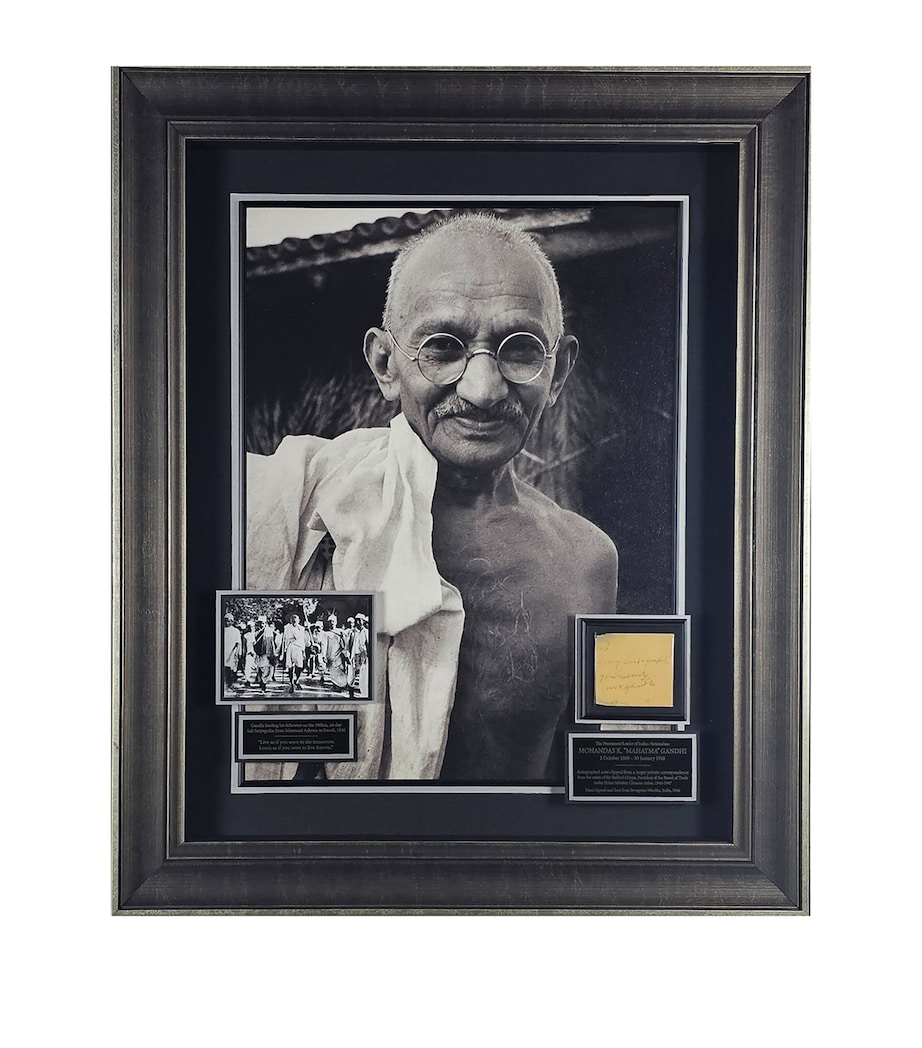 Leipzig Galleries Mahatma Gandhi Signed Historic Display Image 1