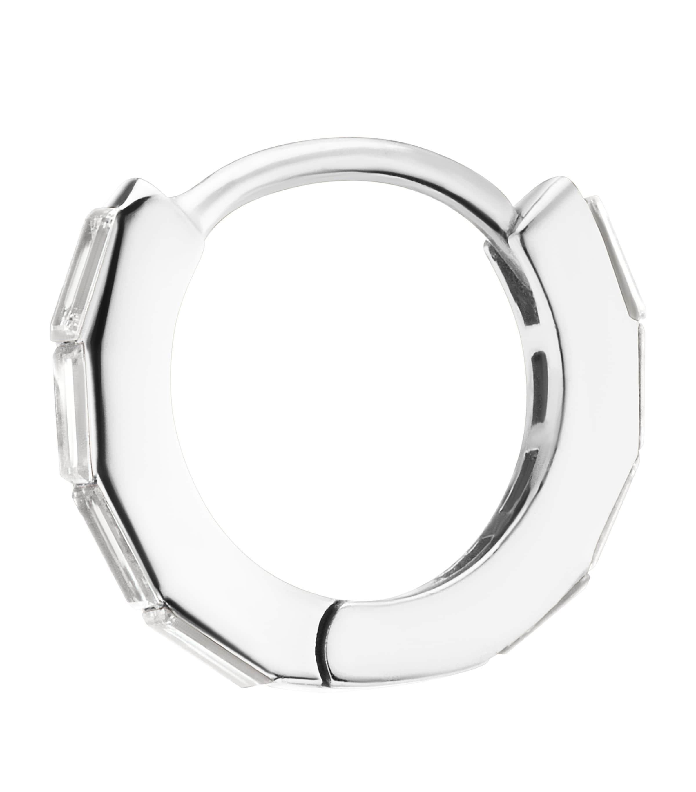 Maria Tash White Gold Invisible Set Baguette Diamond Eternity Hoop Earring (6.5mm) White Gold Image 4