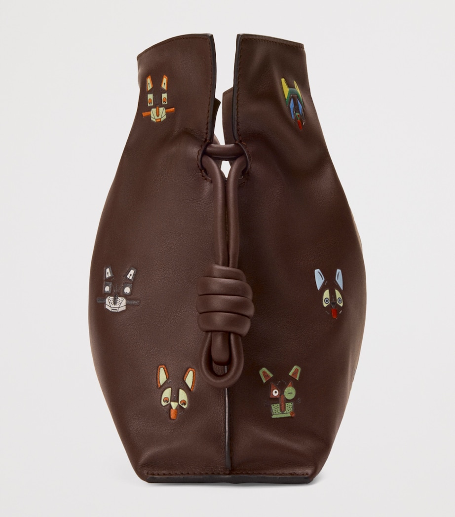 Medium Leather Flamenco Cats Shoulder Bag BROWN Image 3