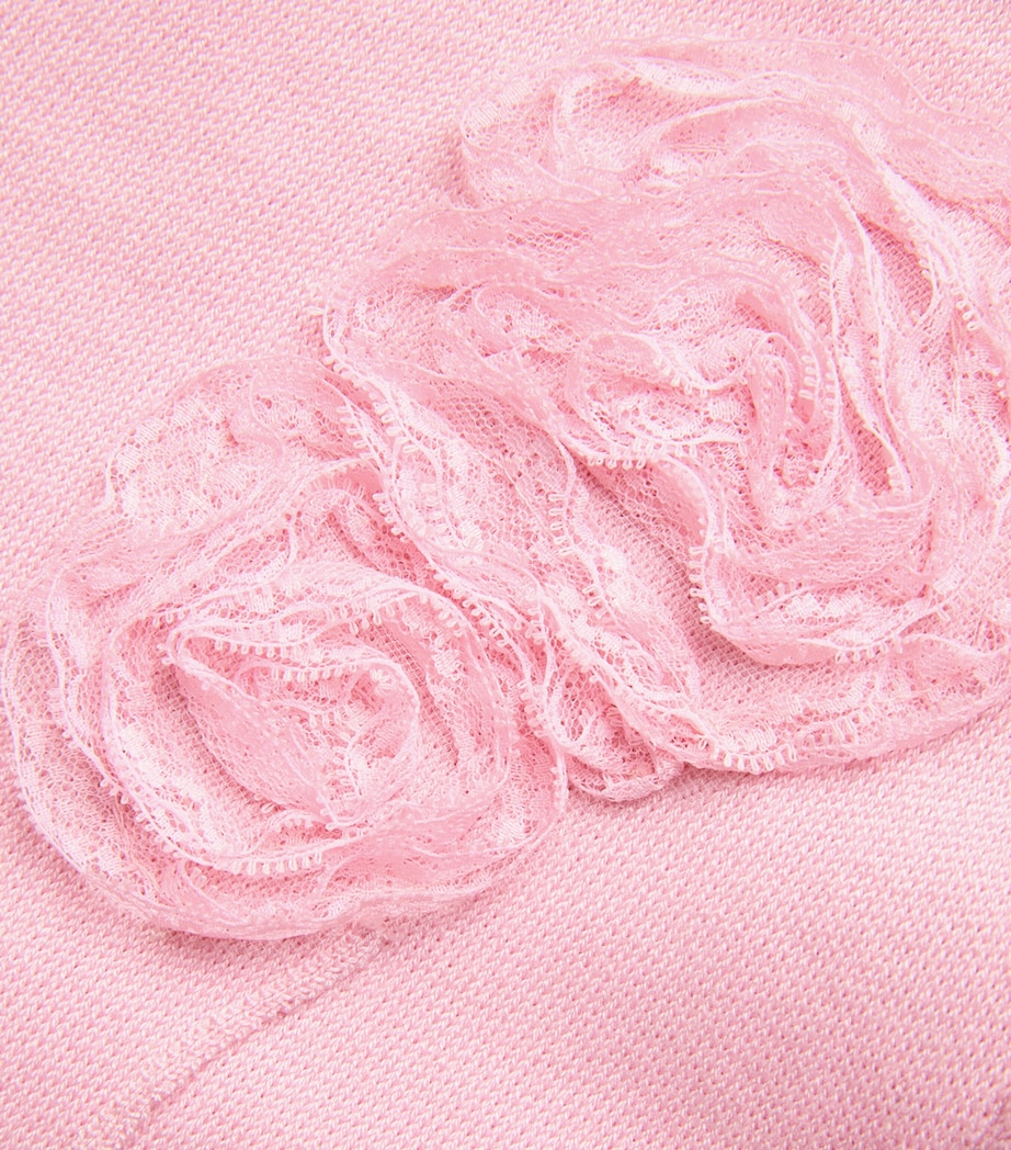 Self-Portrait Womens Flower Appliqué Sweater Pink Image 6