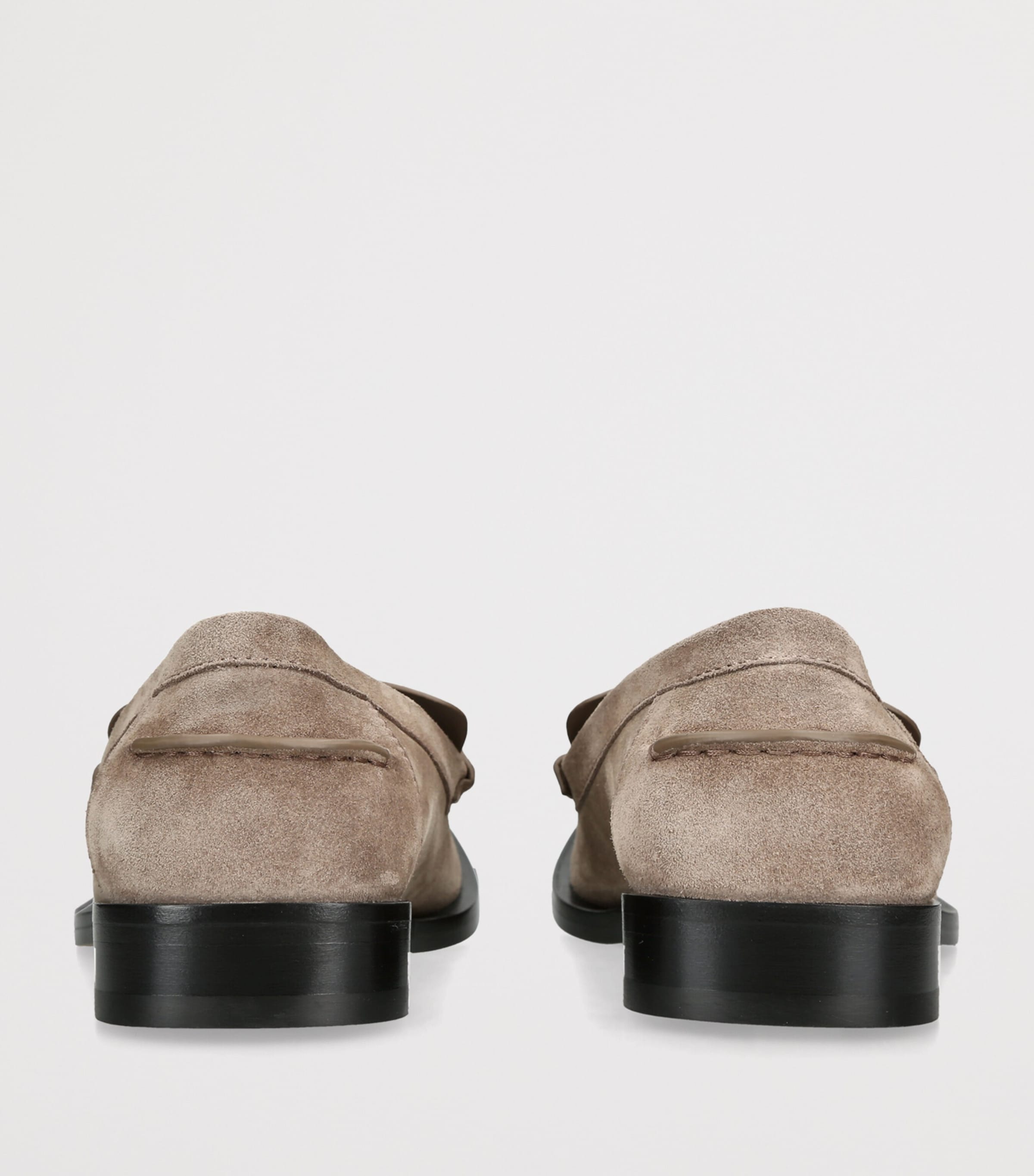 LOEWE Suede Bobine Loafers Taupe Image 2