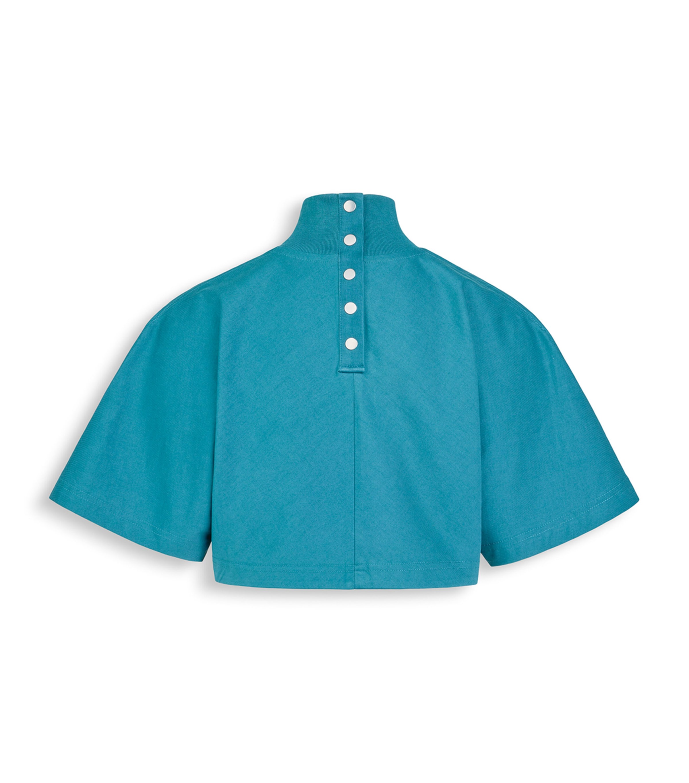 Alaïa Womens Cotton Cropped T-Shirt Duck Blue Image 2