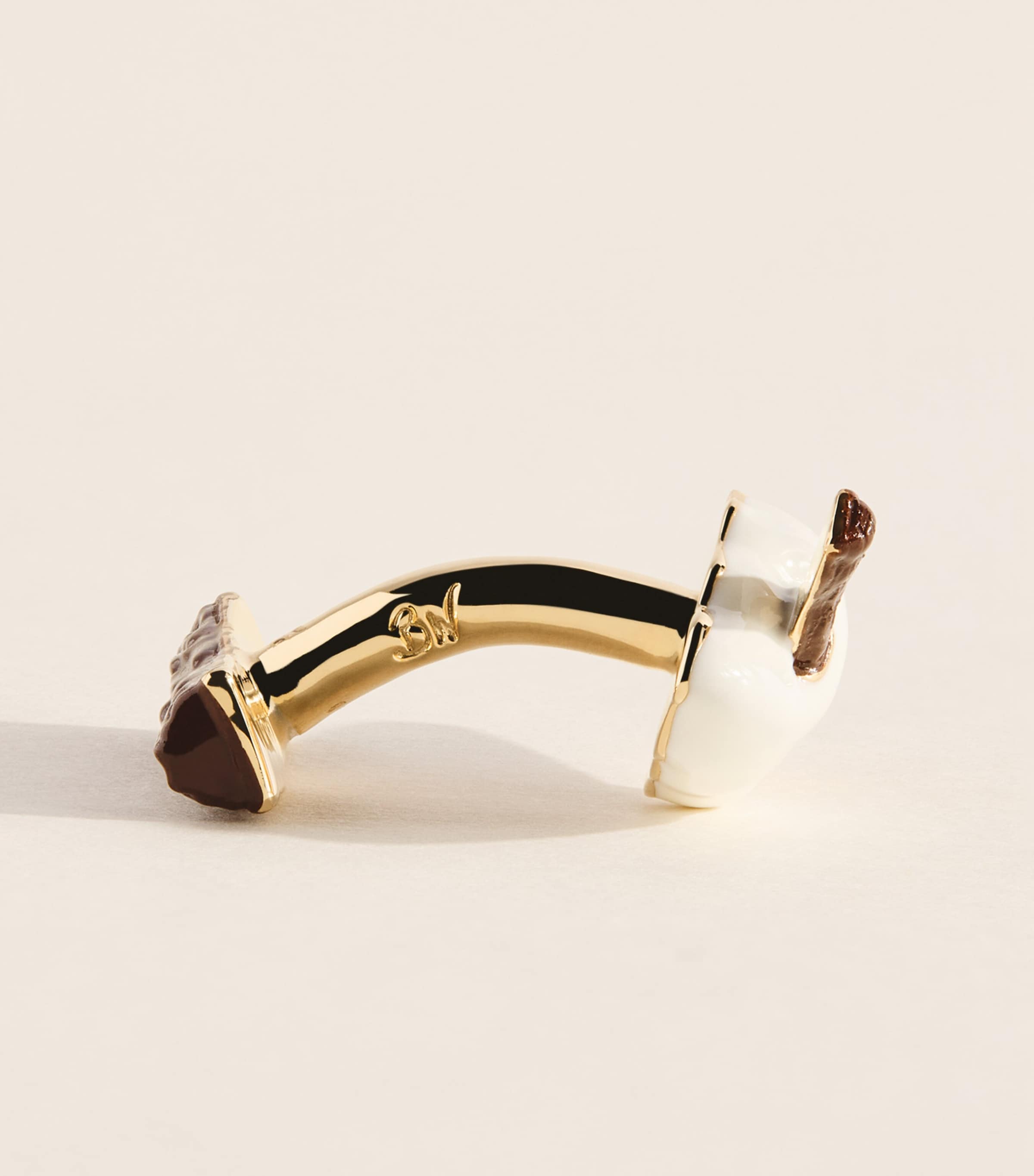 Babette Wasserman Yellow Gold-Plated Ice Cream Cufflinks Gold Image 5
