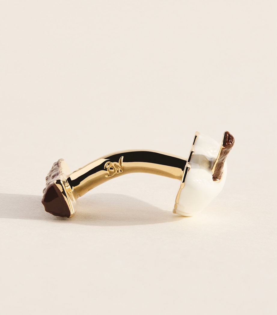 Babette Wasserman Yellow Gold-Plated Ice Cream Cufflinks Gold Image 5