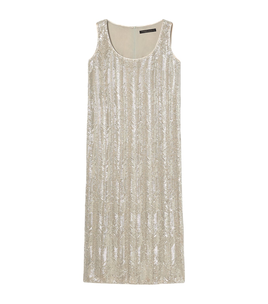 Sequin-Embellished Sacco Midi Dress BEIGE Image 1