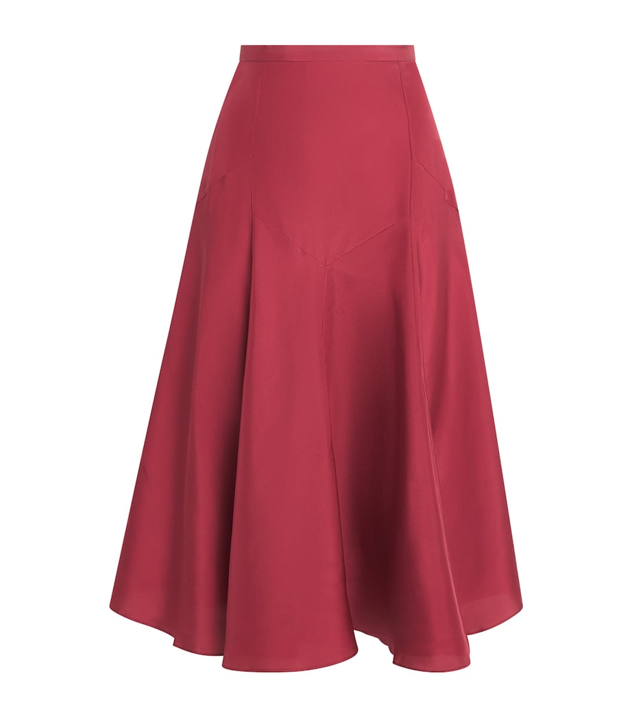 Silk Dorothy Midi Skirt BURGUNDY Image 1