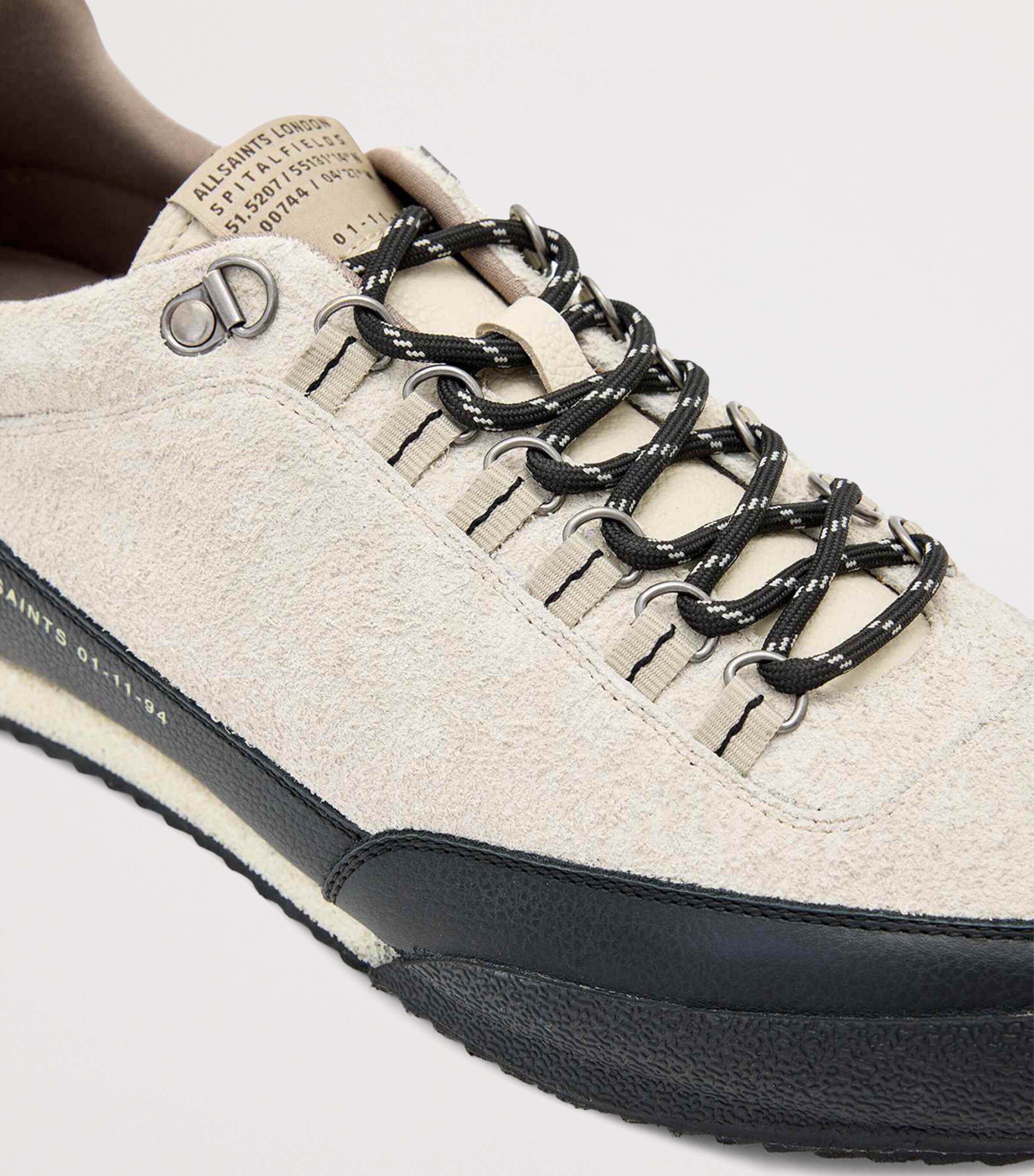 AllSaints Leather Harri Sneakers Chalk White/black Image 4