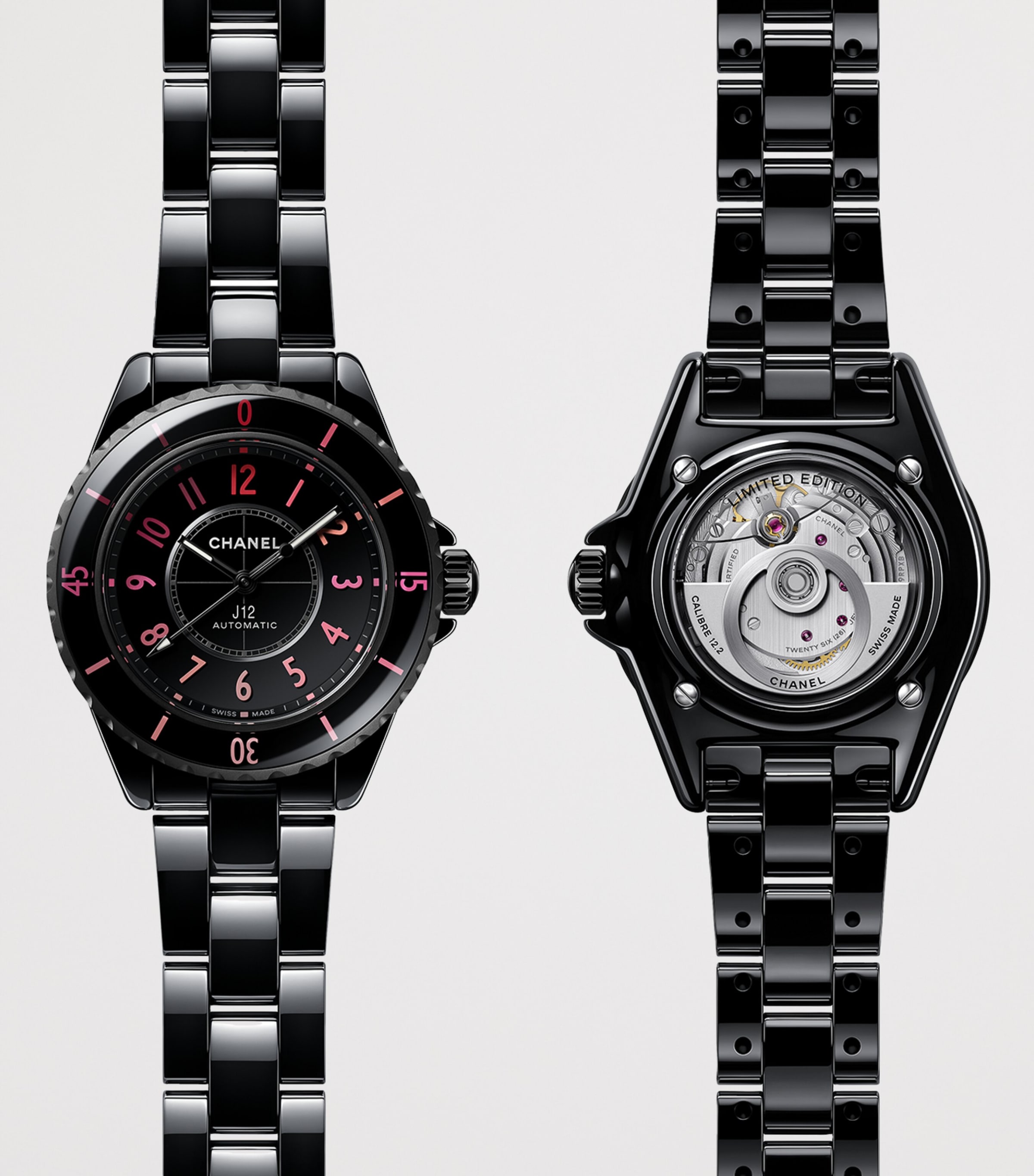 CHANEL Ceramic and Steel J12 Blush Calibre 12.2 Watch 33mm Black Image 3