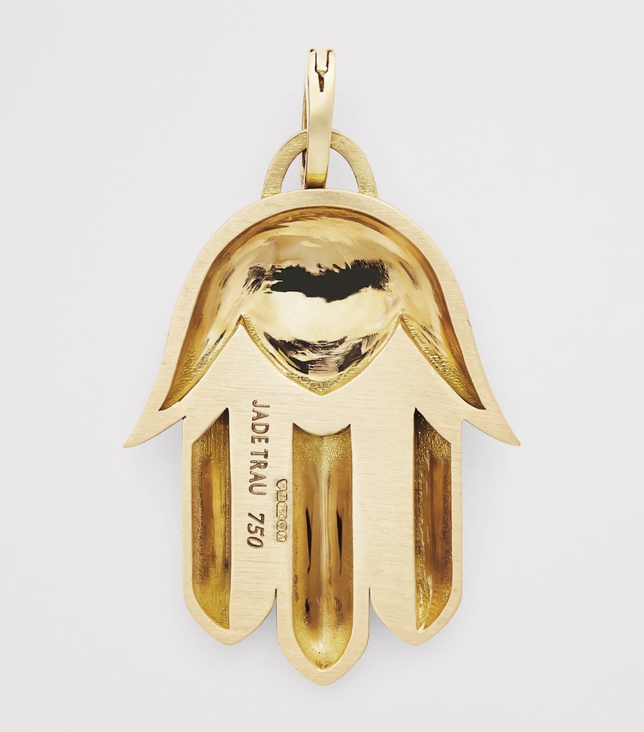 Yellow Gold and Diamond Hamsa Charm YELLOW GOLD Image 3