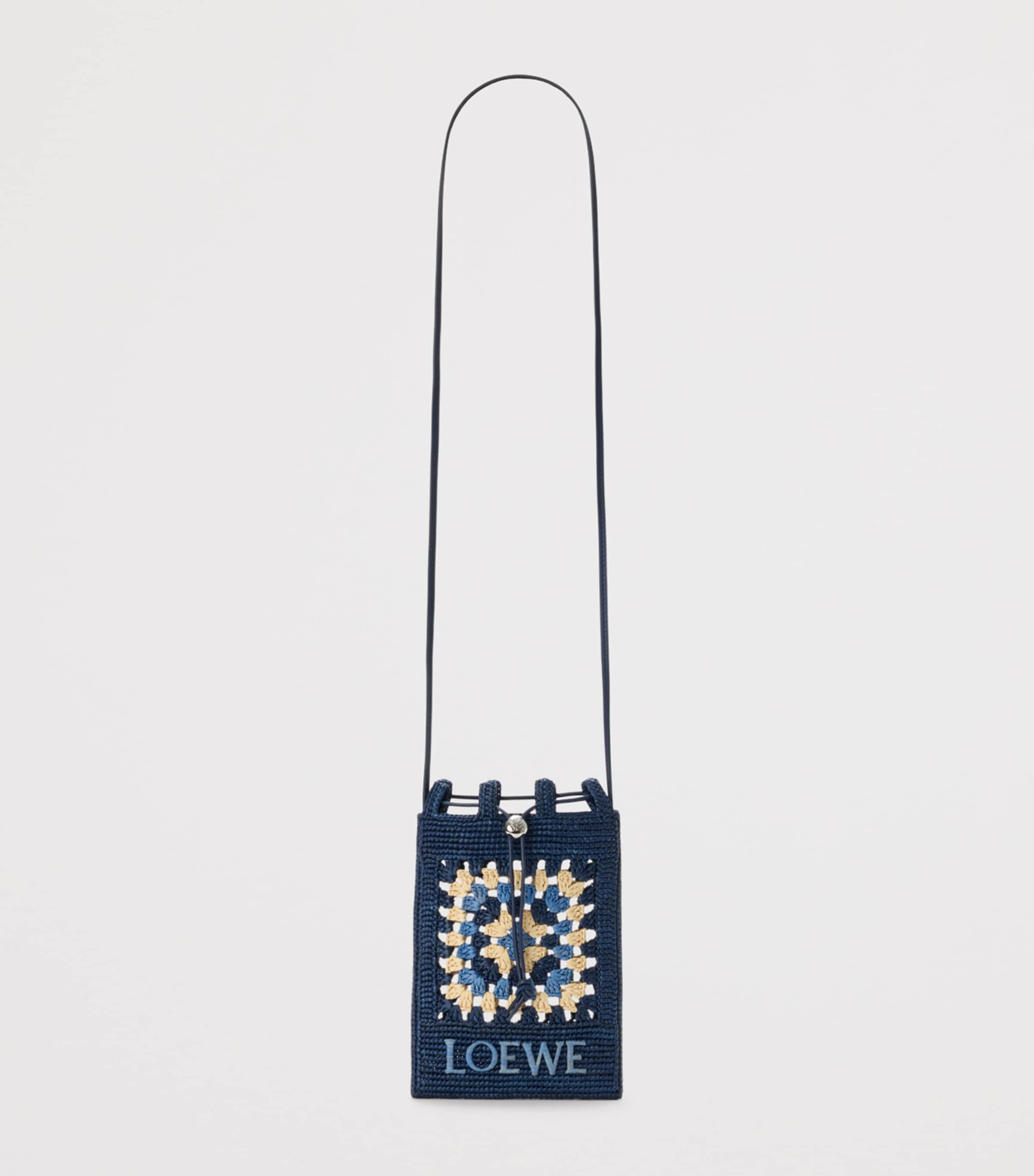 LOEWE Navy x Paula's Ibiza Crochet Pocket Patch Shoulder Bag
