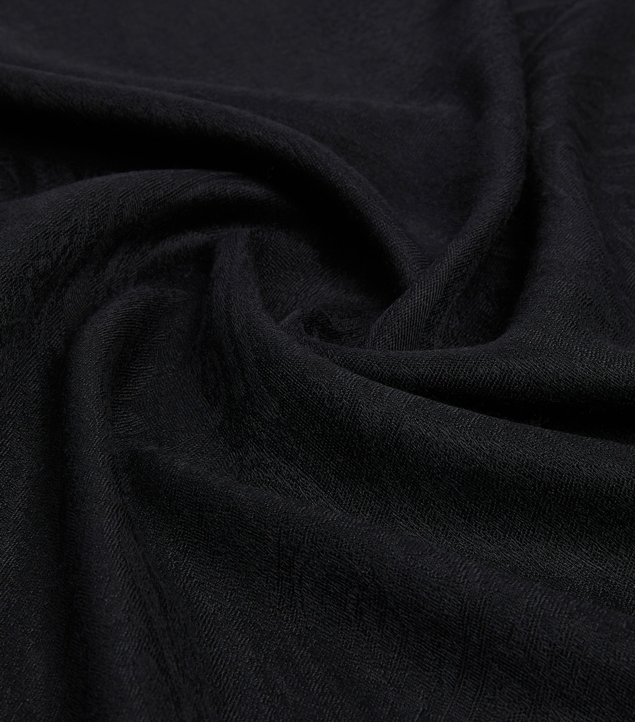 Wool-Silk Scarf BLACK Image 3