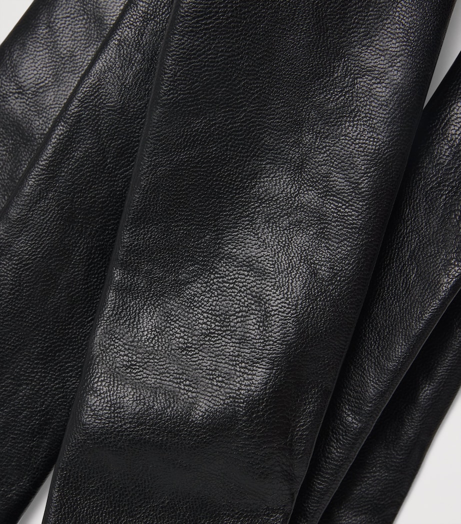 Real Fake Leather Tie BLACK REAL LEATHER Image 4