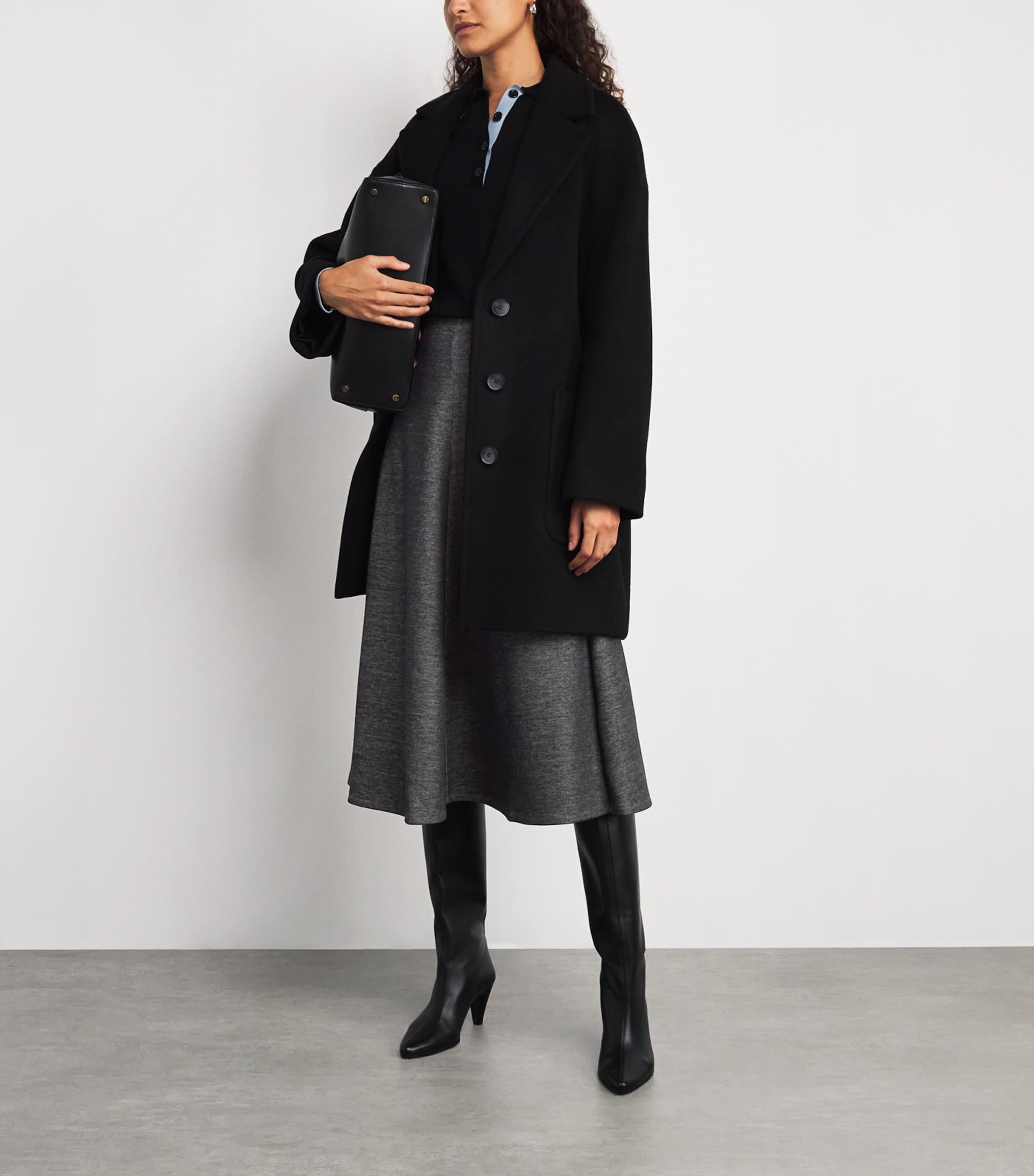 Jersey Flared Midi Skirt DARK GREY Image 2