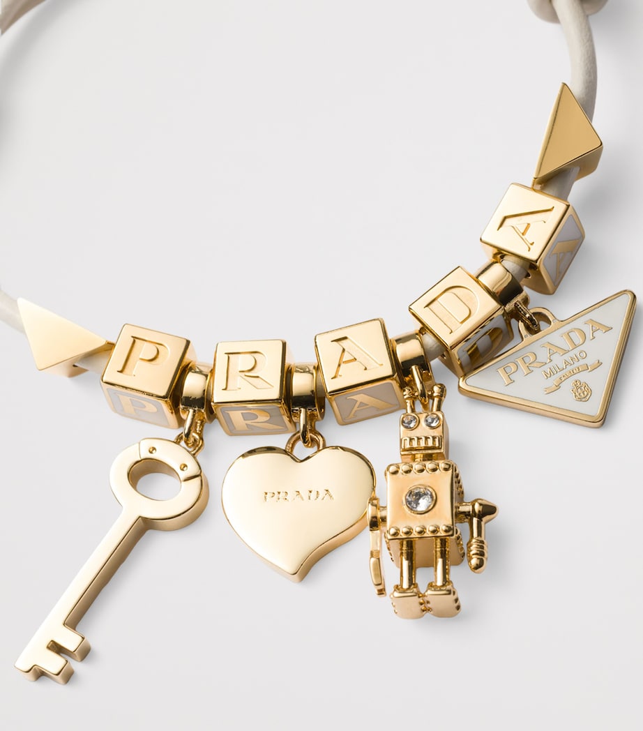 Prada Nappa Leather Logo Charm Bracelet Image 3