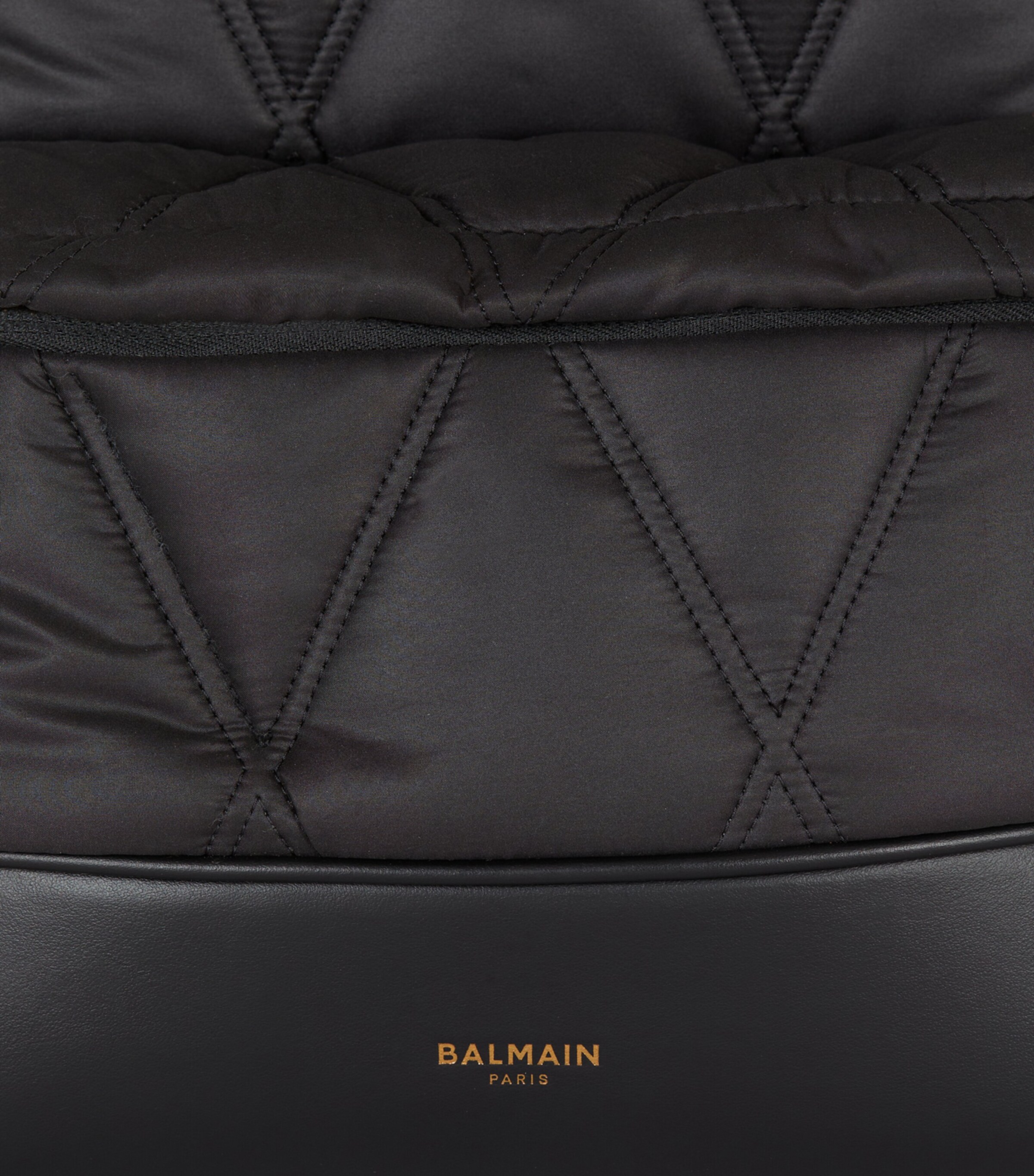 Balmain Quilted Diamond Motif Backpack Eaf Noir/kaki Image 7