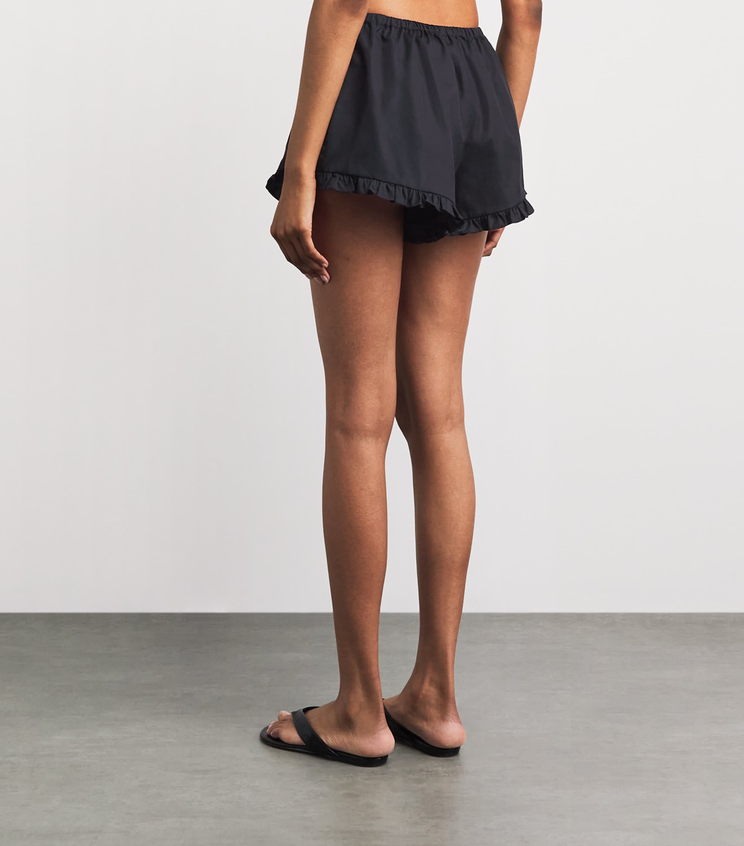 Hunza G Womens Cotton Frill Shorts Black Image 5