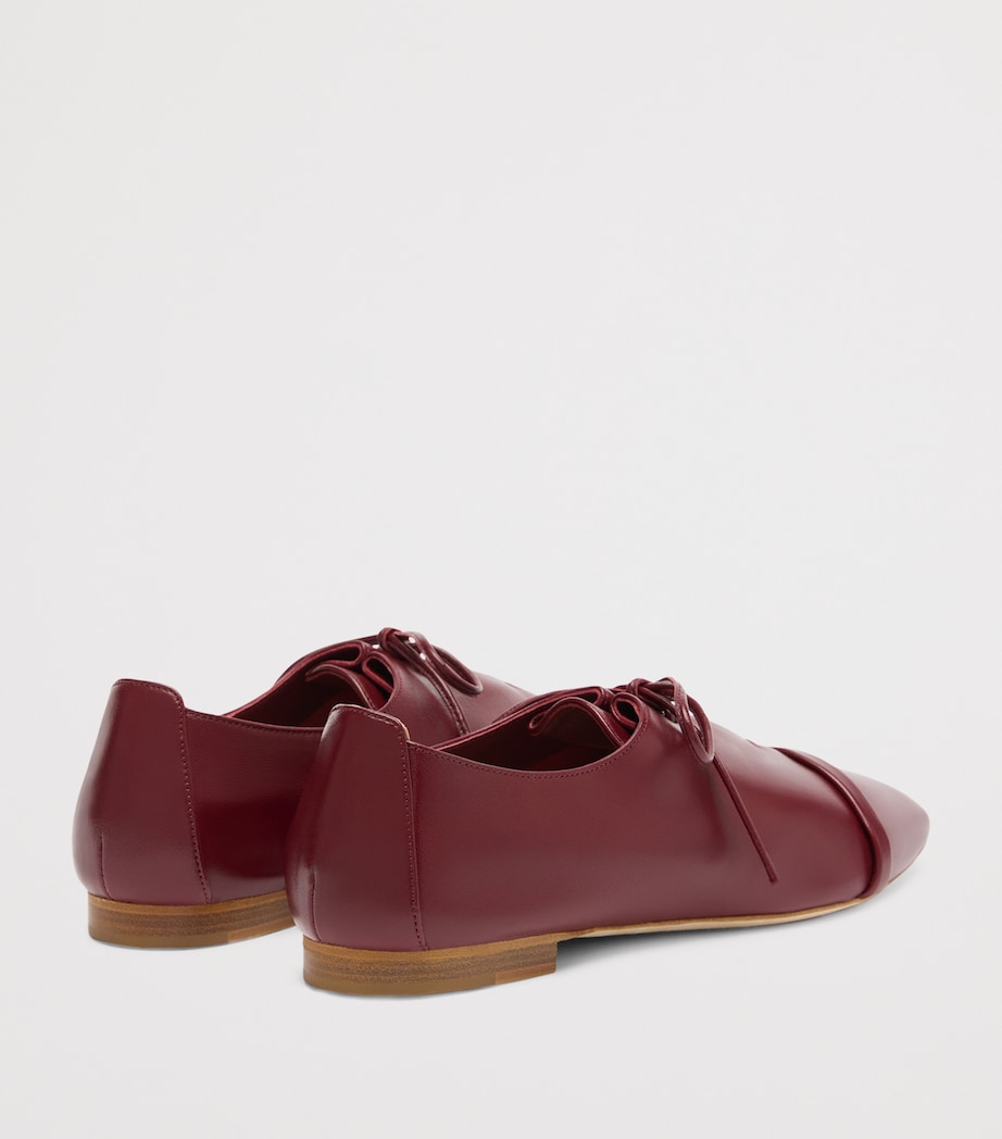 Nappa Leather Lace-Up Jean Flats ROSEWOOD Image 4