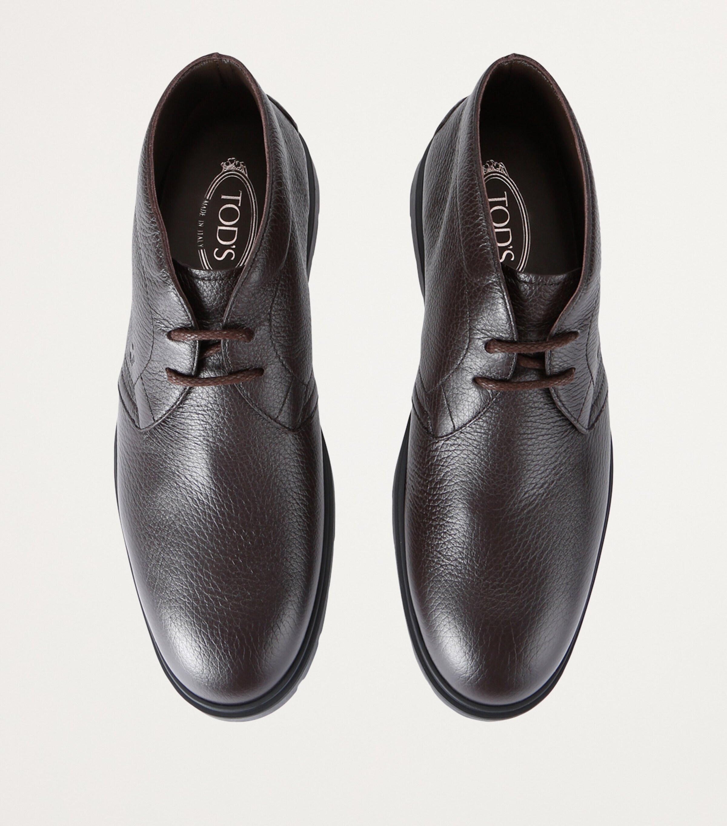 Tod's Leather Ibrido Chukka Boots Dark Brown Image 4