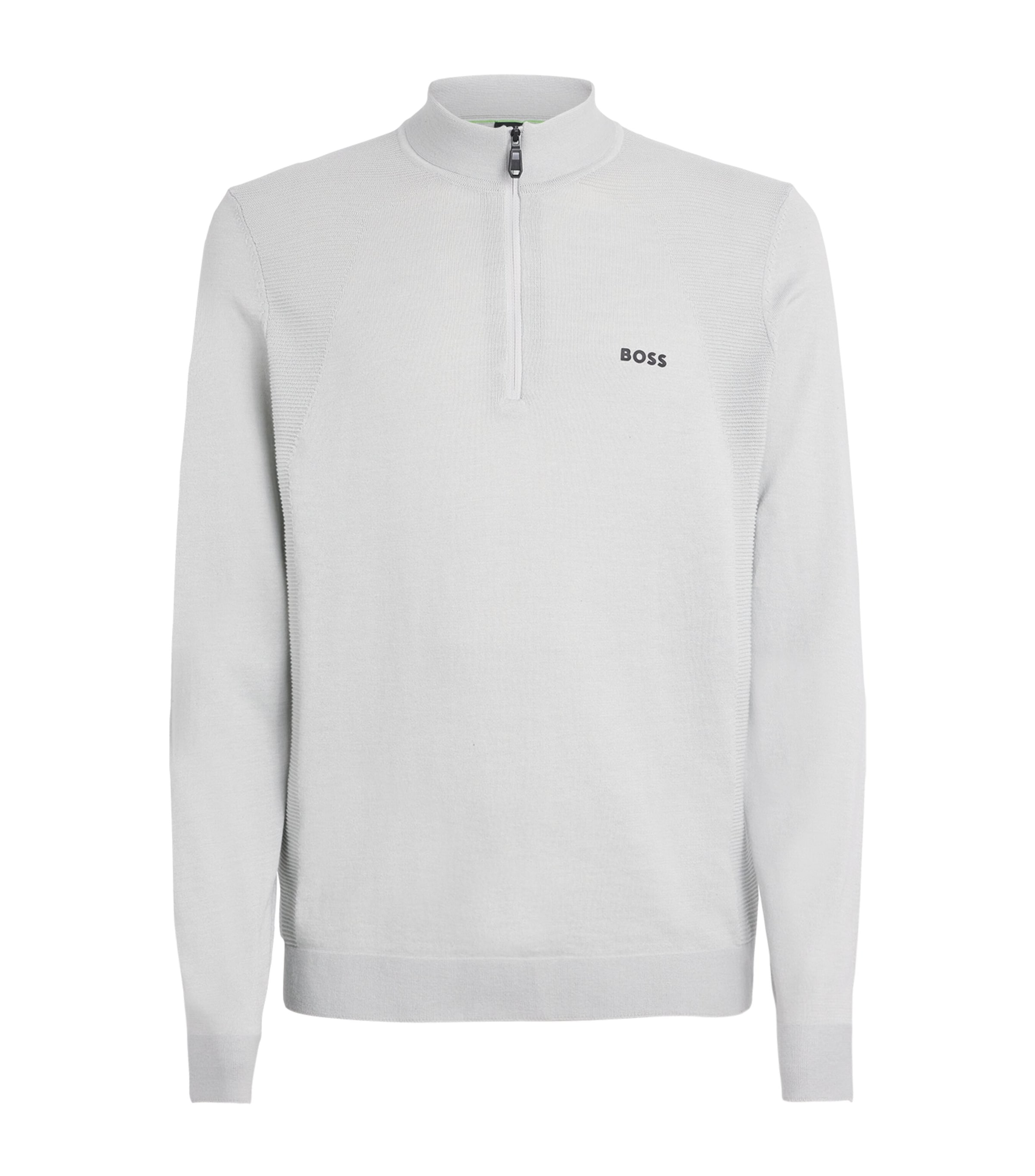 Hugo Boss Momentum Lite Quarter-zip Sweatshirt In Gray