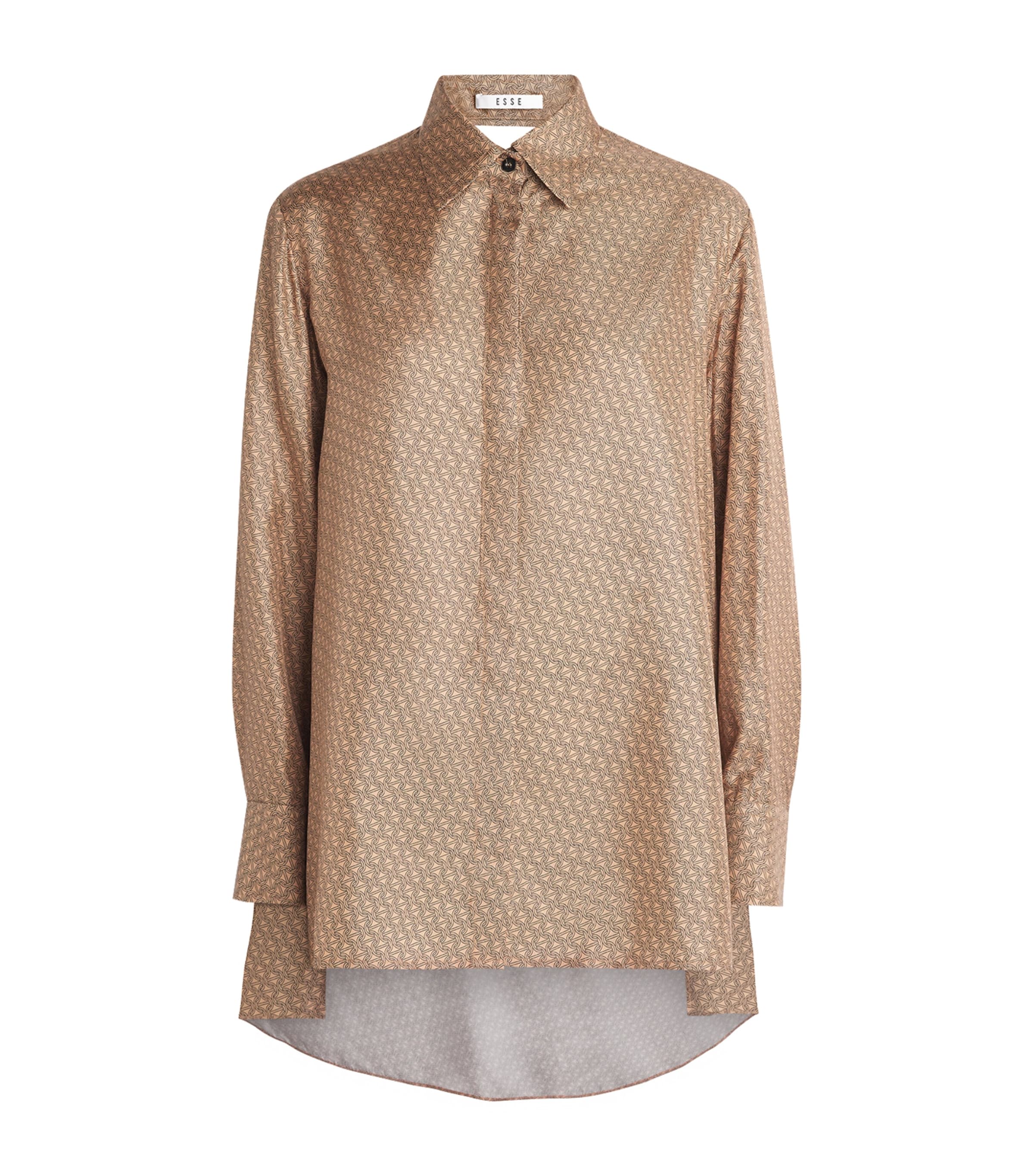 ESSE Studios Womens Silk Printed Linka Shirt Almond Linka Image 1