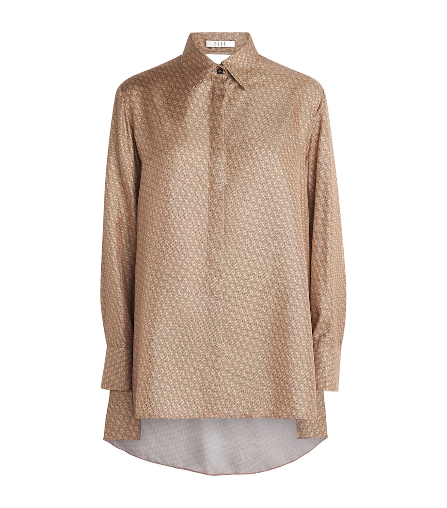ESSE Studios Womens Silk Printed Linka Shirt Almond Linka Image 1