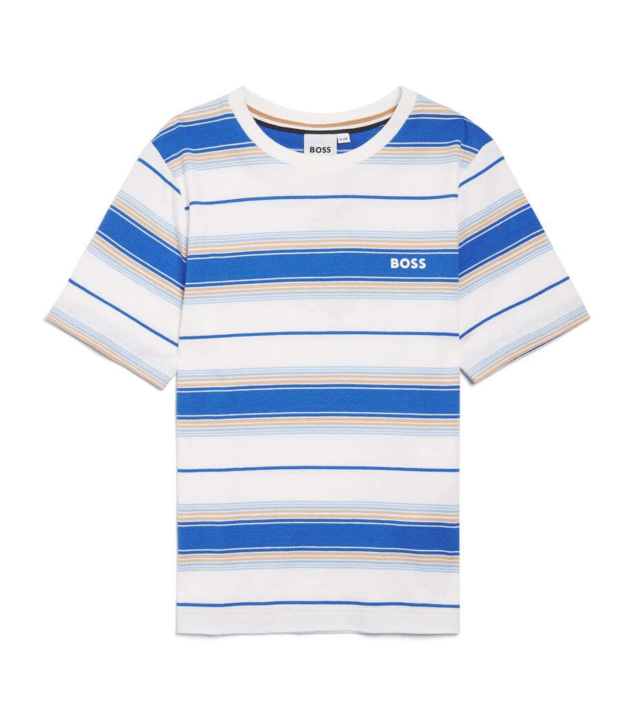 Stretch-Cotton Stripe T-Shirt (4-16 Years) 787 PALE BLUE Image 1