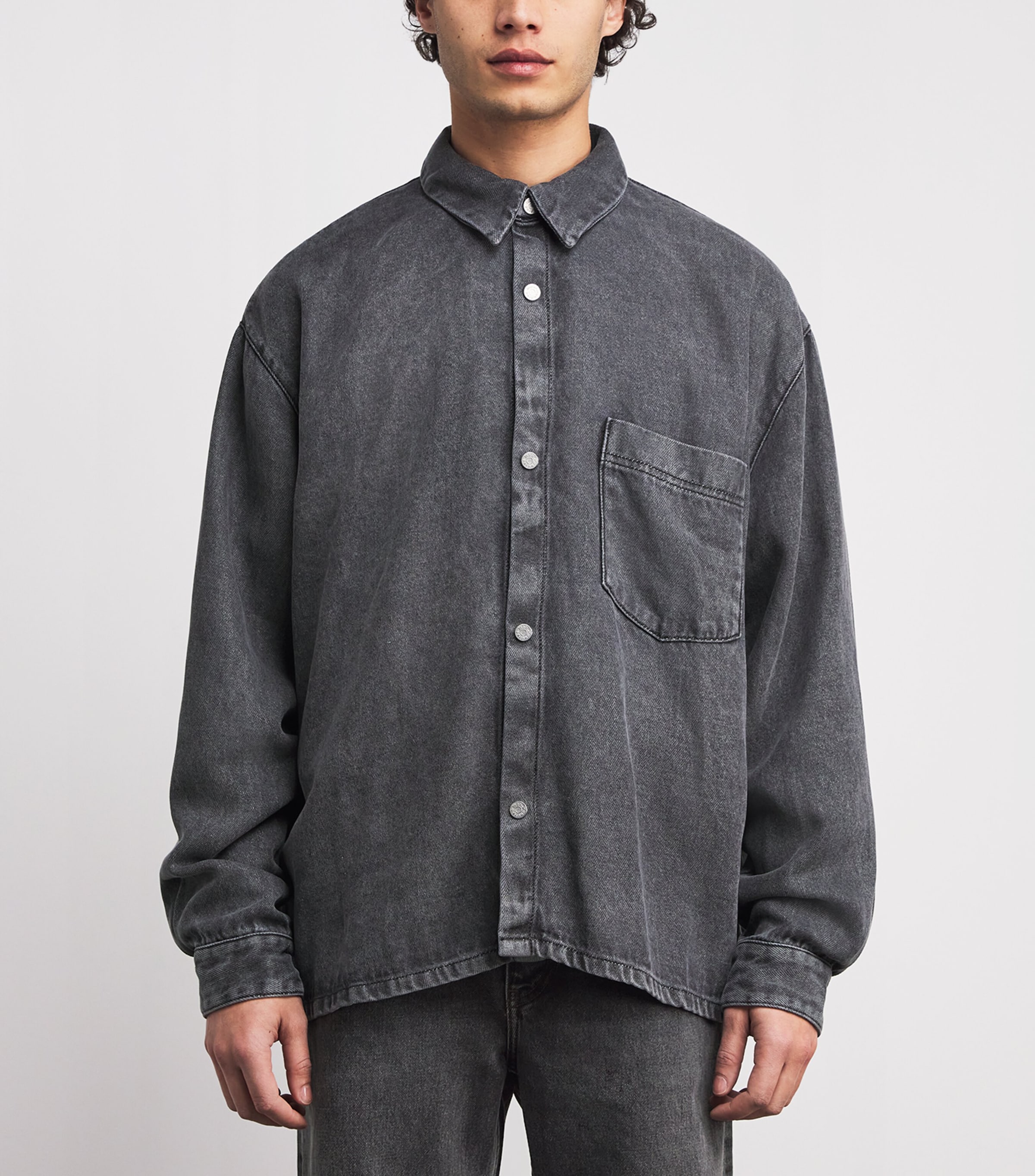 Maza Denim Shirt WASHED GREY Image 3