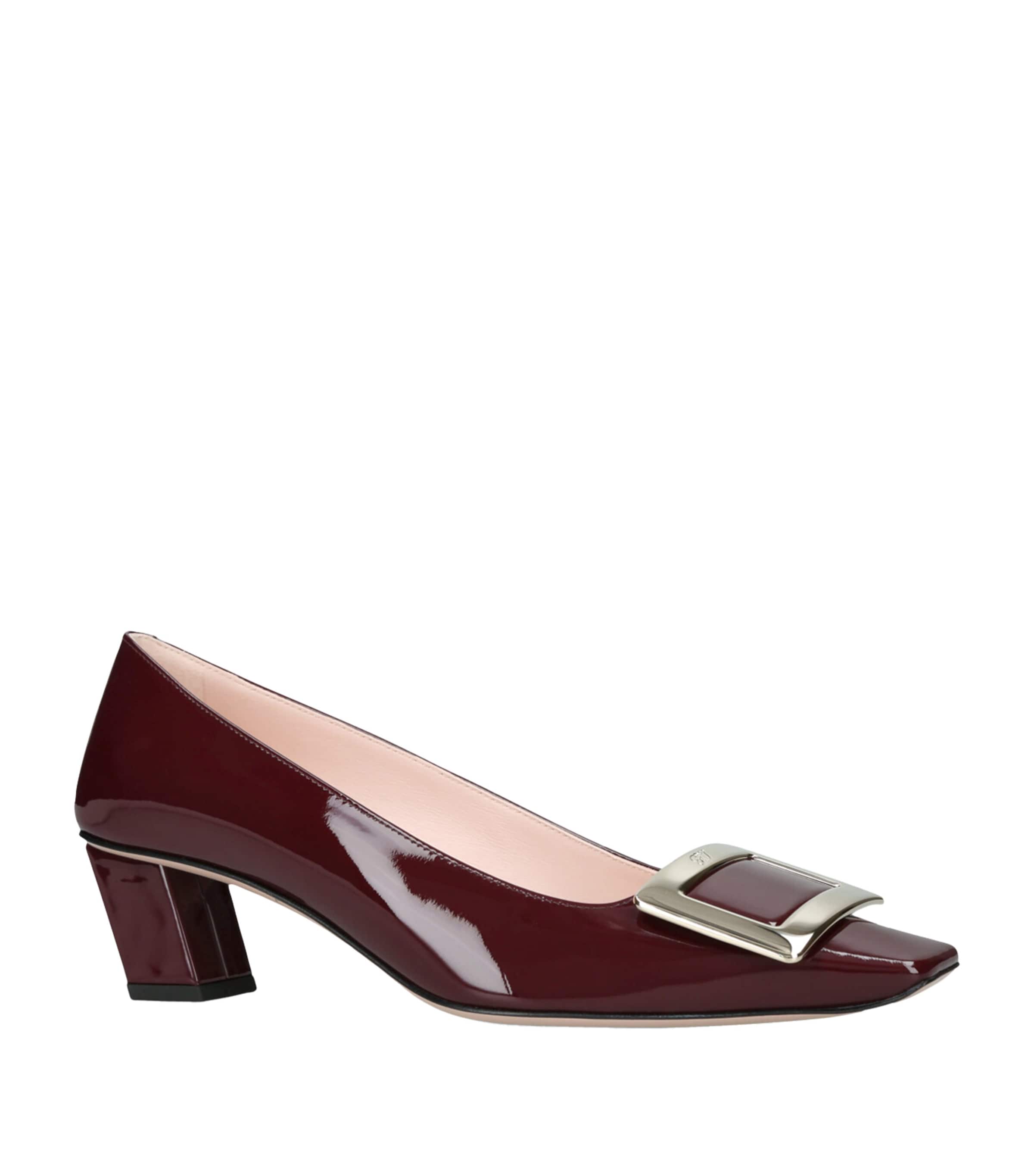 Roger Vivier Belle Vivier 45 Patent Leather Pumps In Burgundy