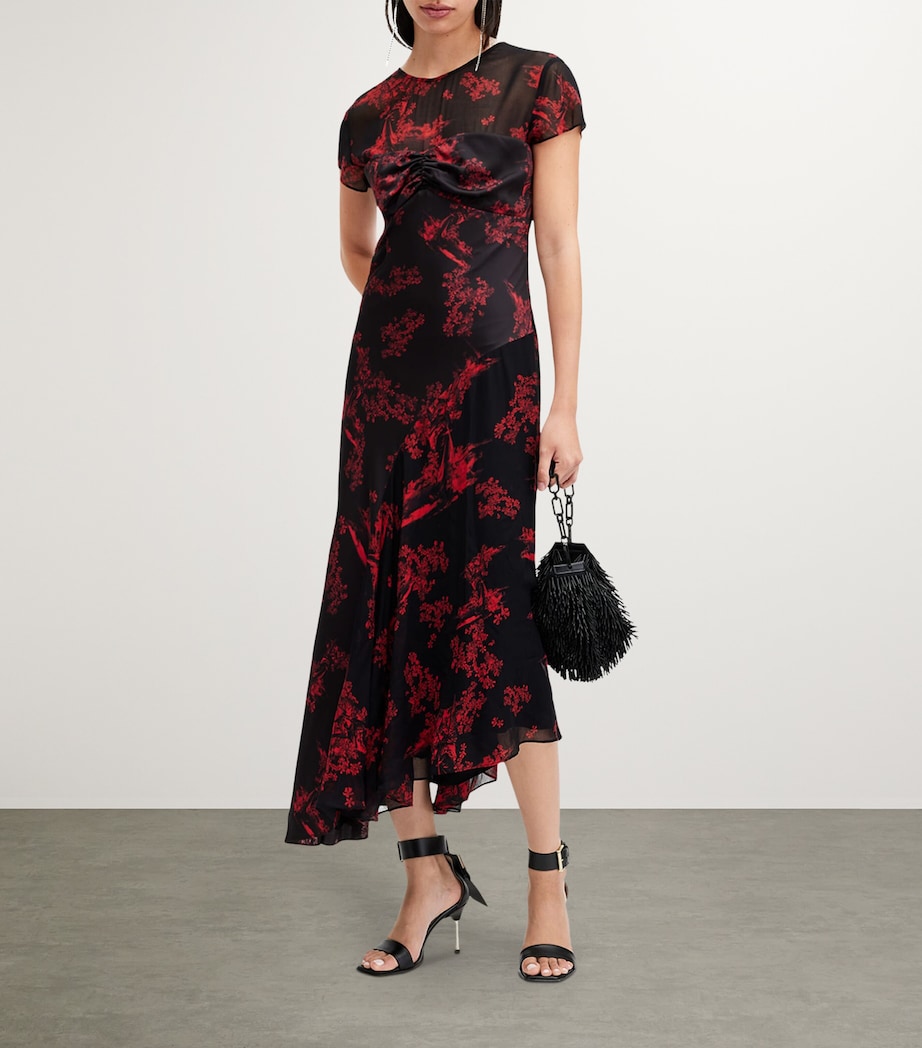 AllSaints Womens Tasha Midi Dress Maria Siren Red Image 3