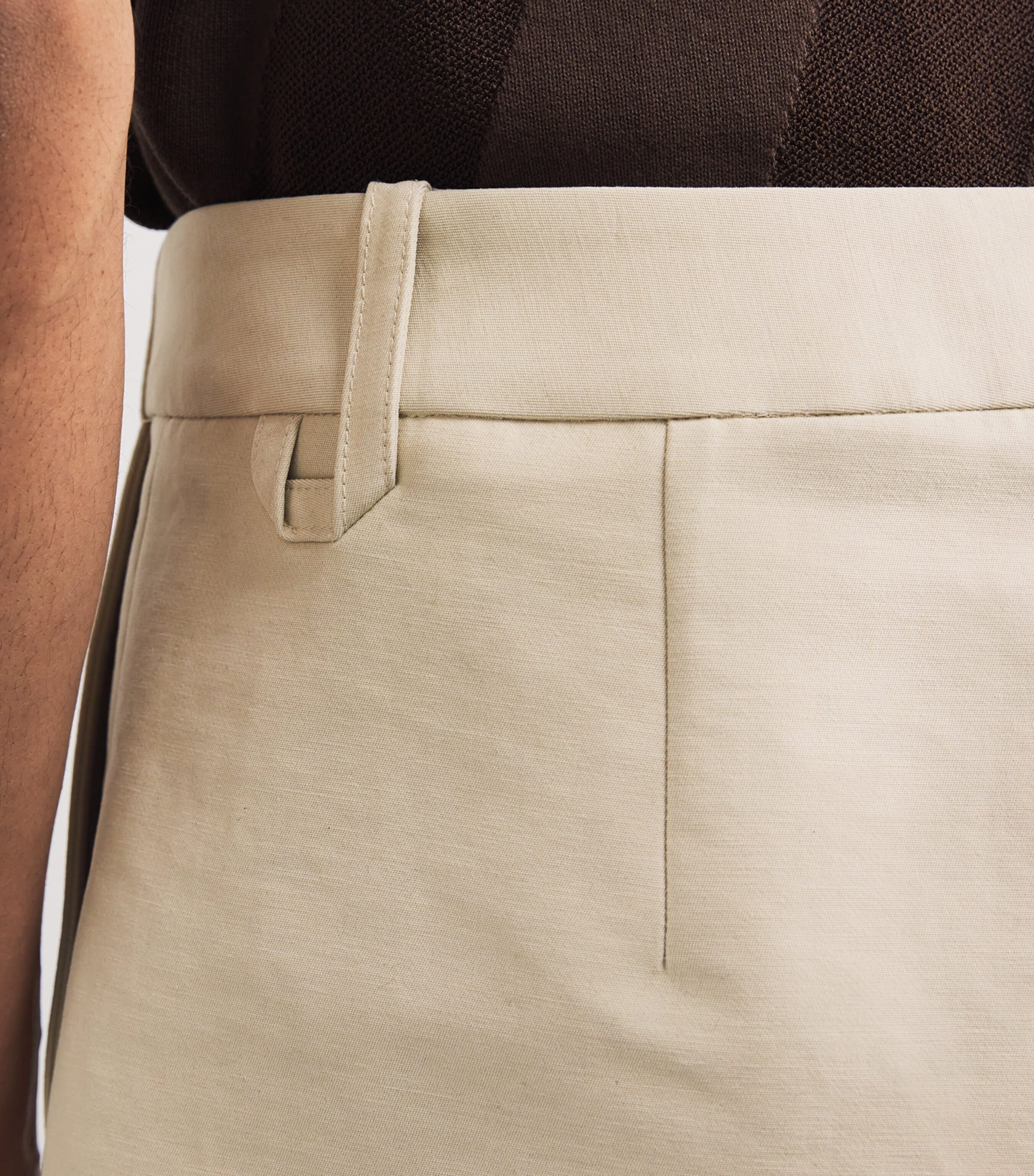 Cotton-Blend Bermuda Shorts BEIGE-150 Image 6